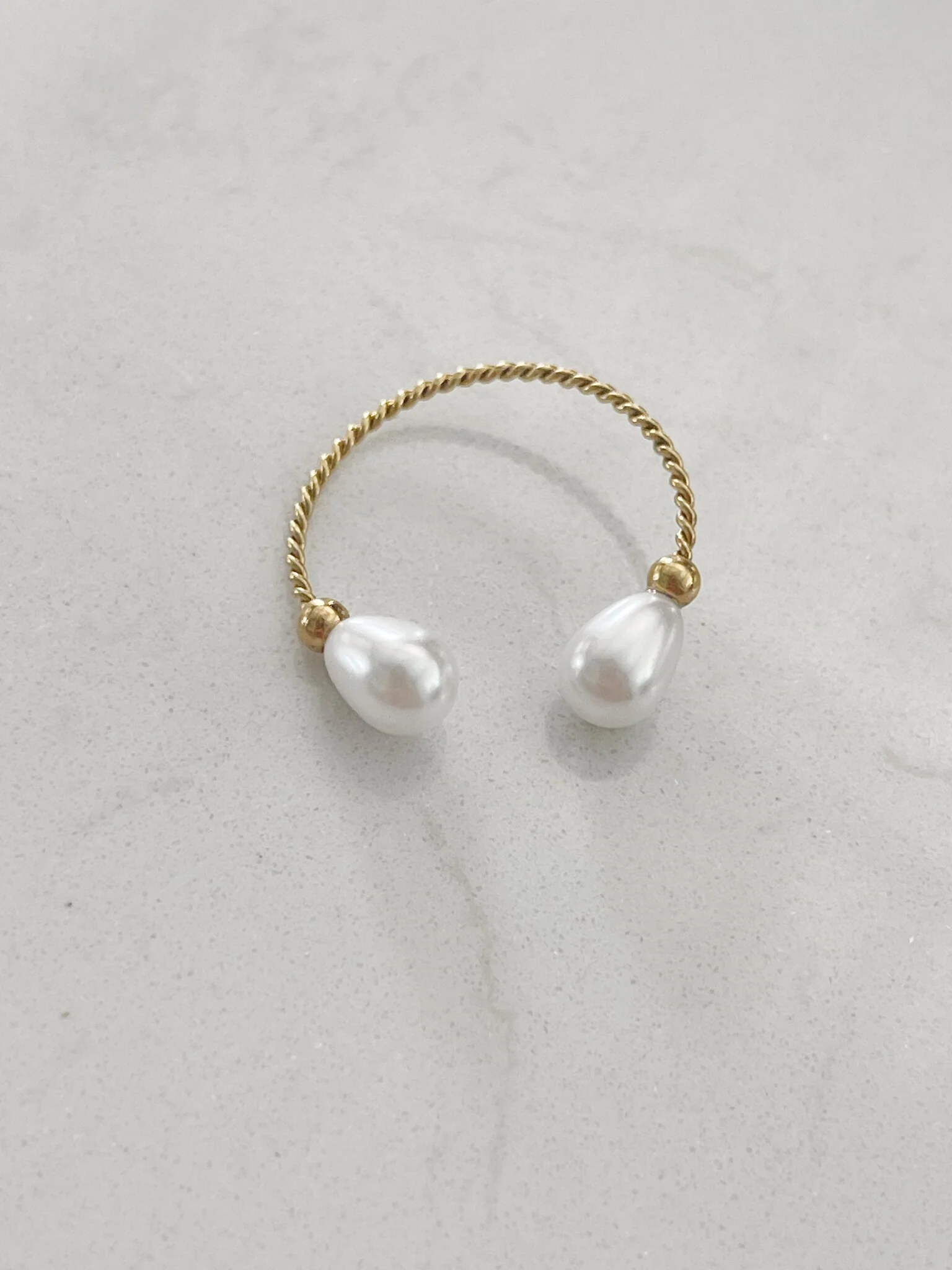 2 Pearls - Ring - Stainless Steel - Adjustable - Image 7