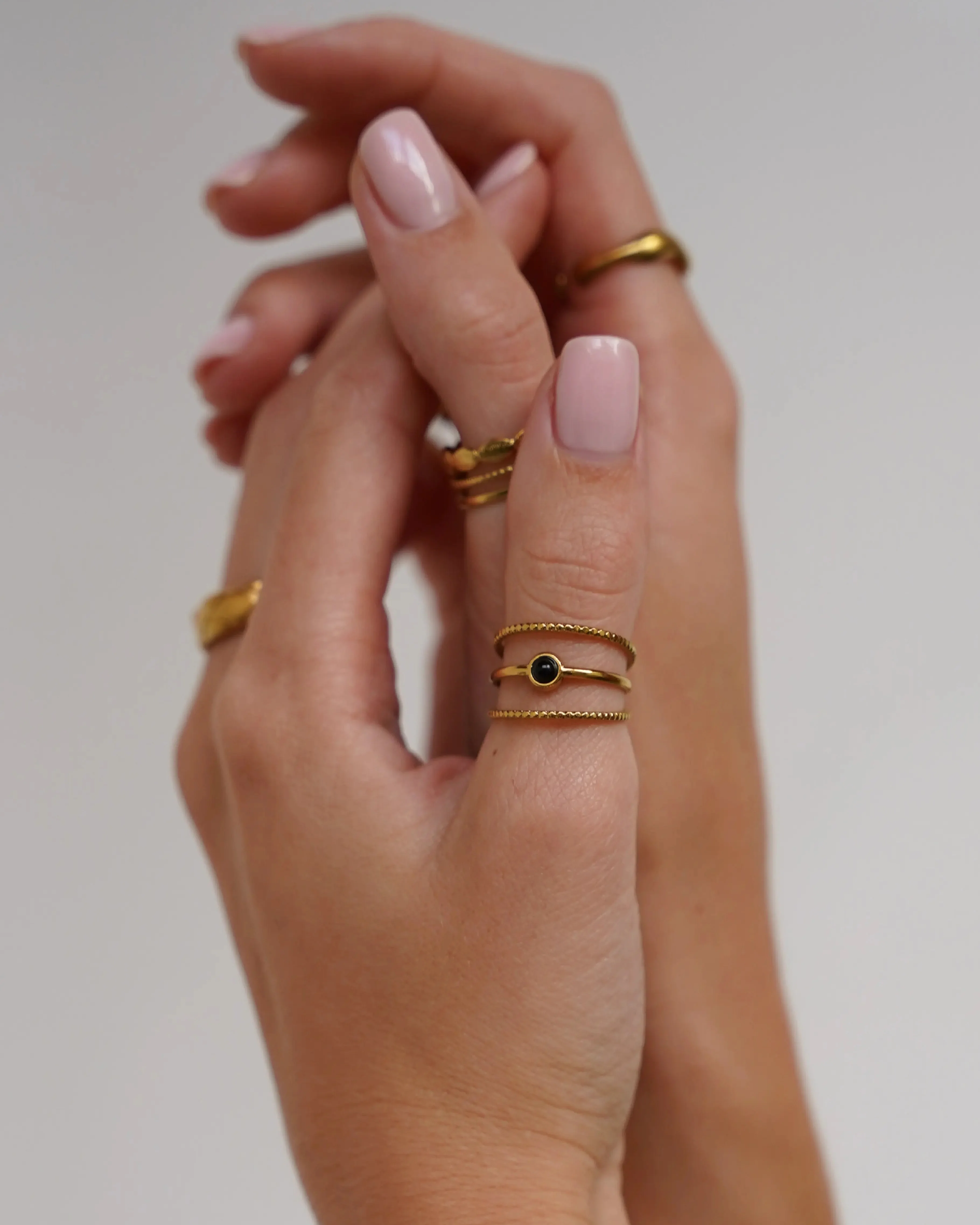 Aarya - Ring - Natural Stone - Stainless Steel - Adjustable - Image 2