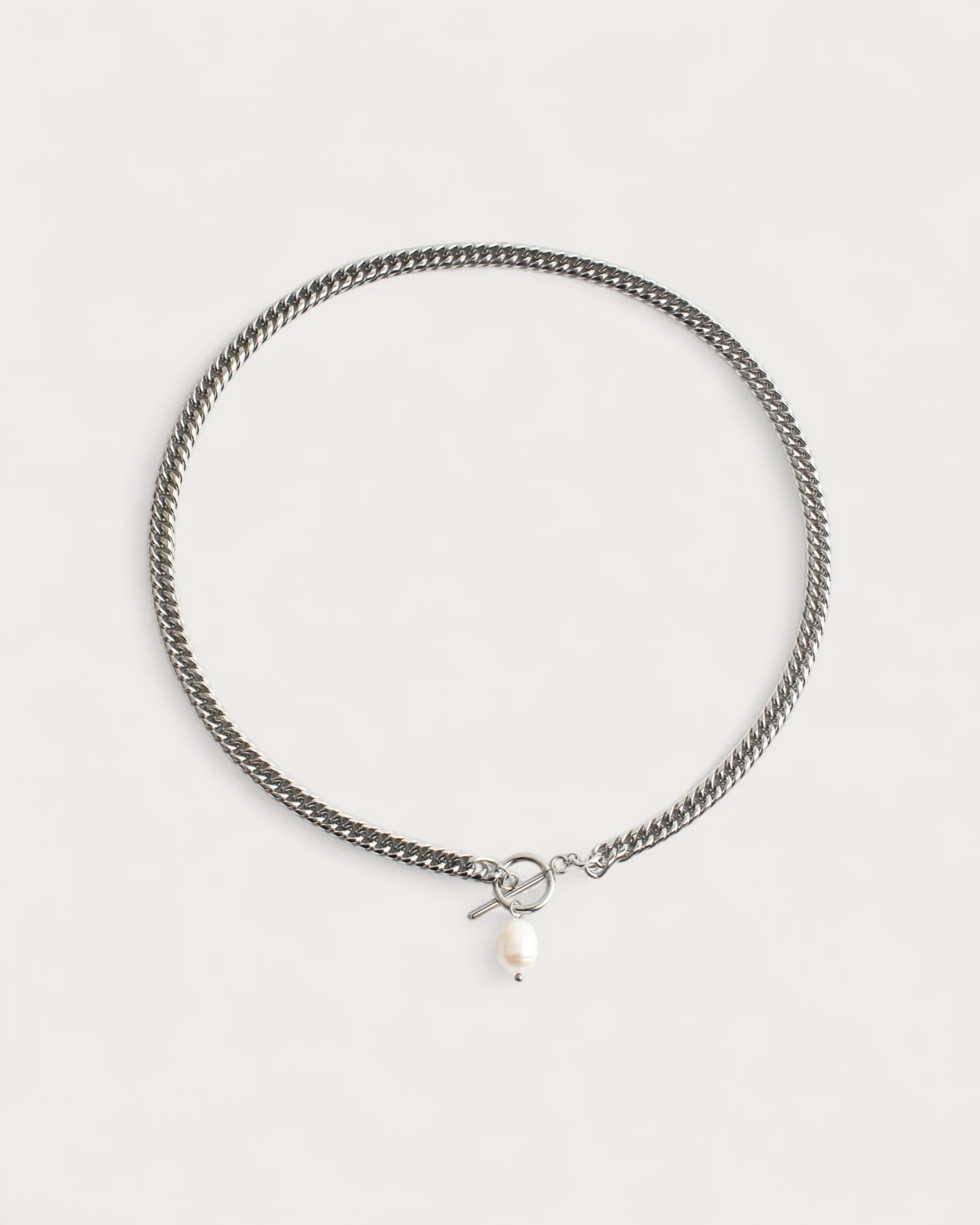 Chunky Pearl - Necklace - Stainless Steel - Image 5