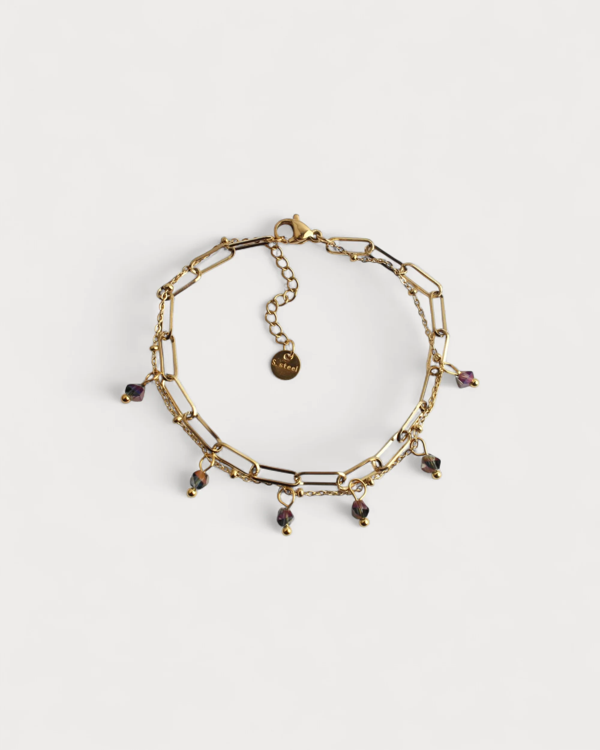 Colored Chain - Bracelet - 2 Layer - Stainless Steel - Image 4