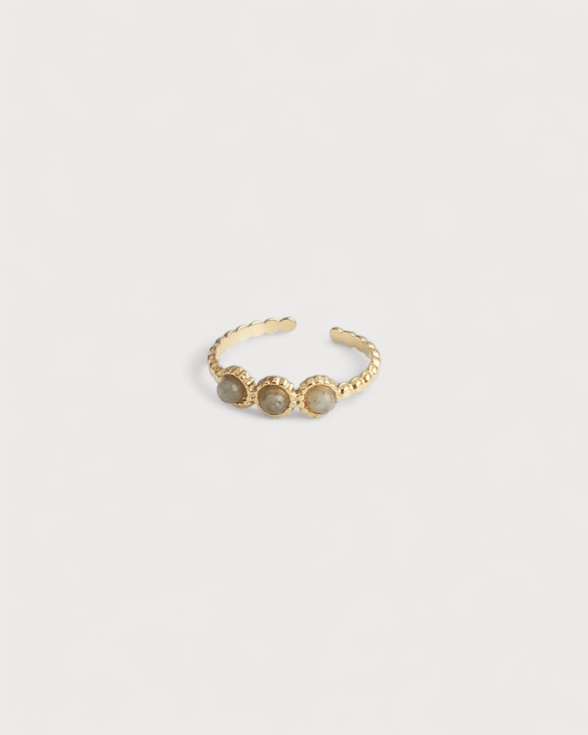 Demi - Ring - Natural Stone - Stainless Steel - Adjustable - Image 12