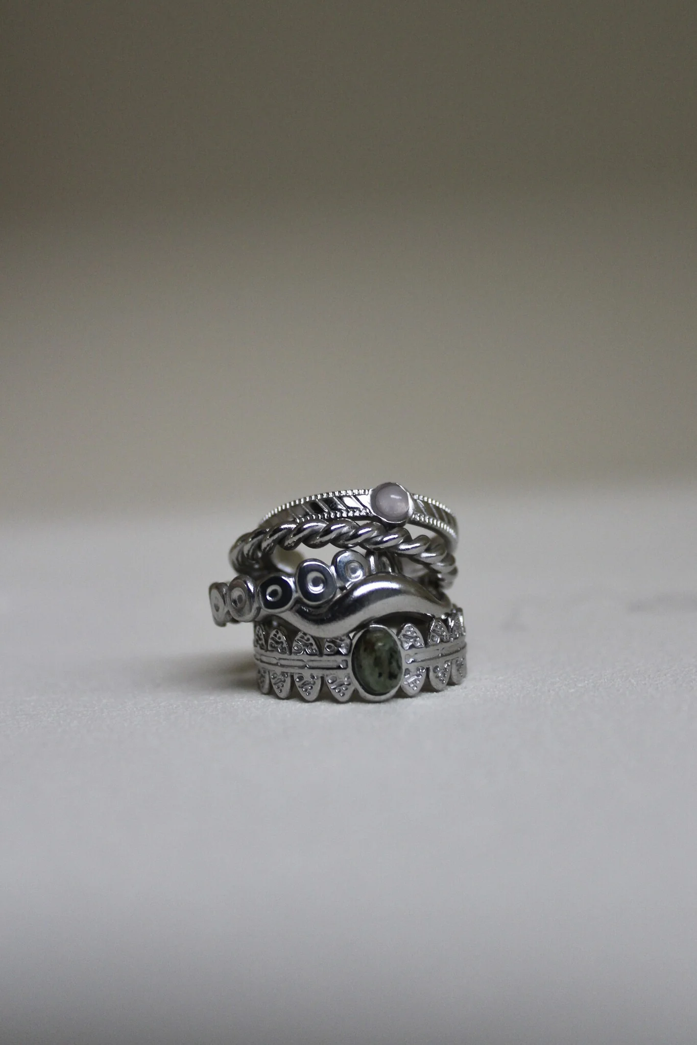 Didi - Ring - Natural Stone - Stainless steel - Adjustable - Image 12