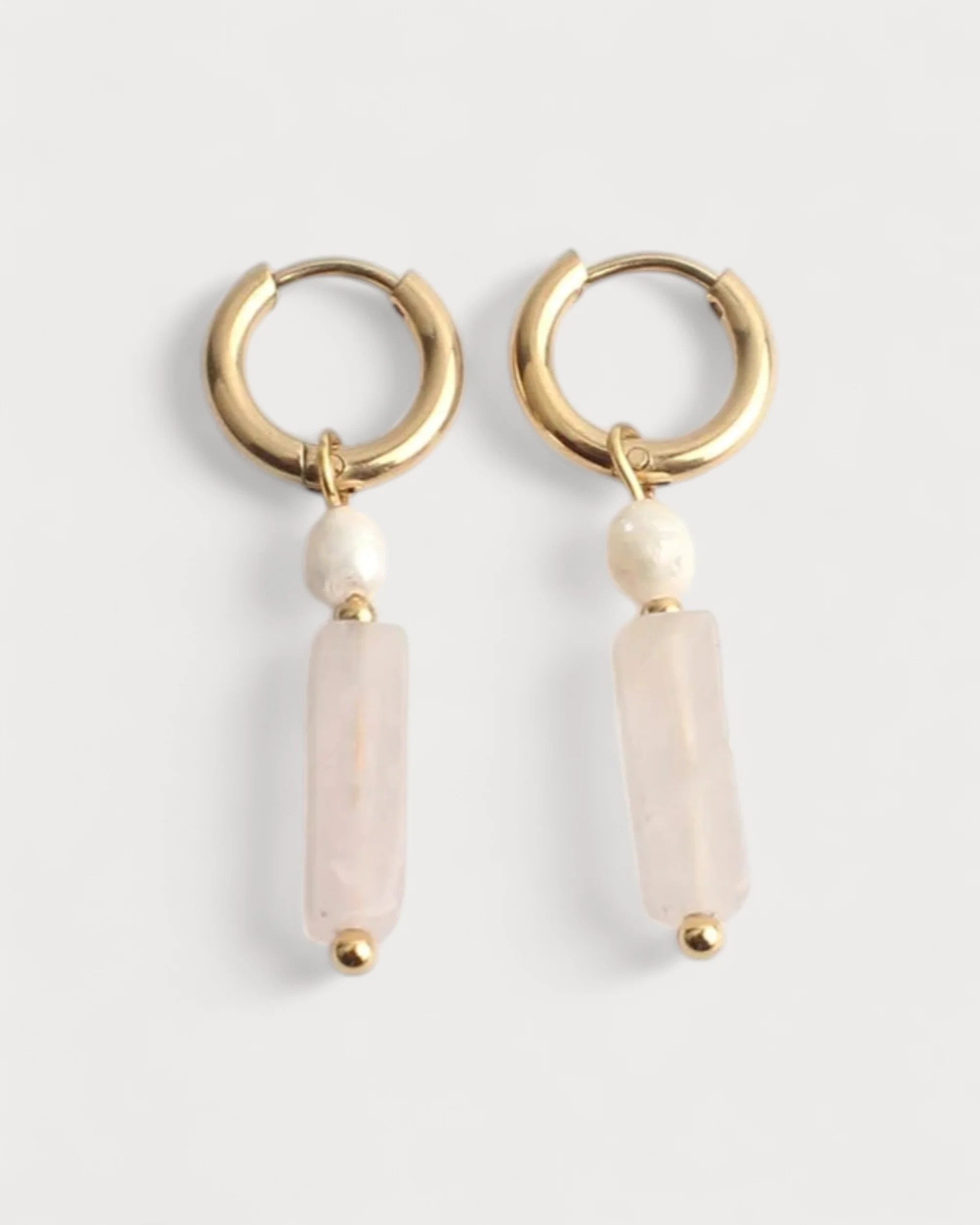 Dora & Pearl - Earrings - Natural Stone - Stainless Steel - Image 4
