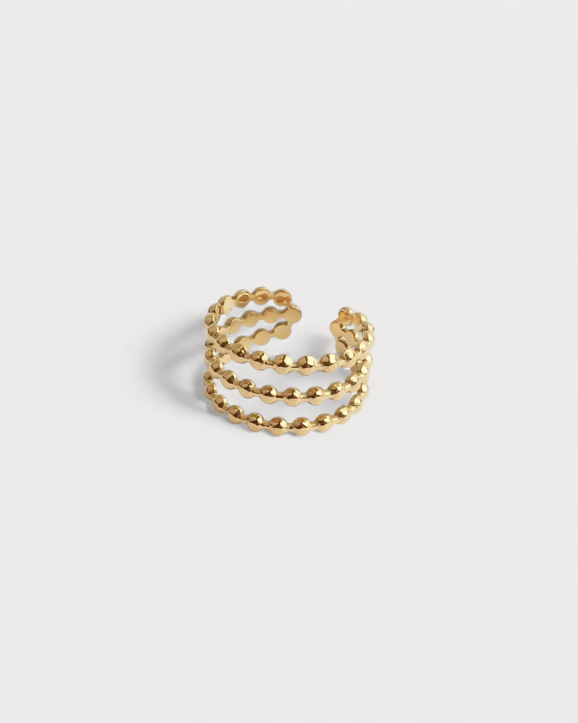 Dotted - Ring - 3 layer - Stainless Steel - Adjustable