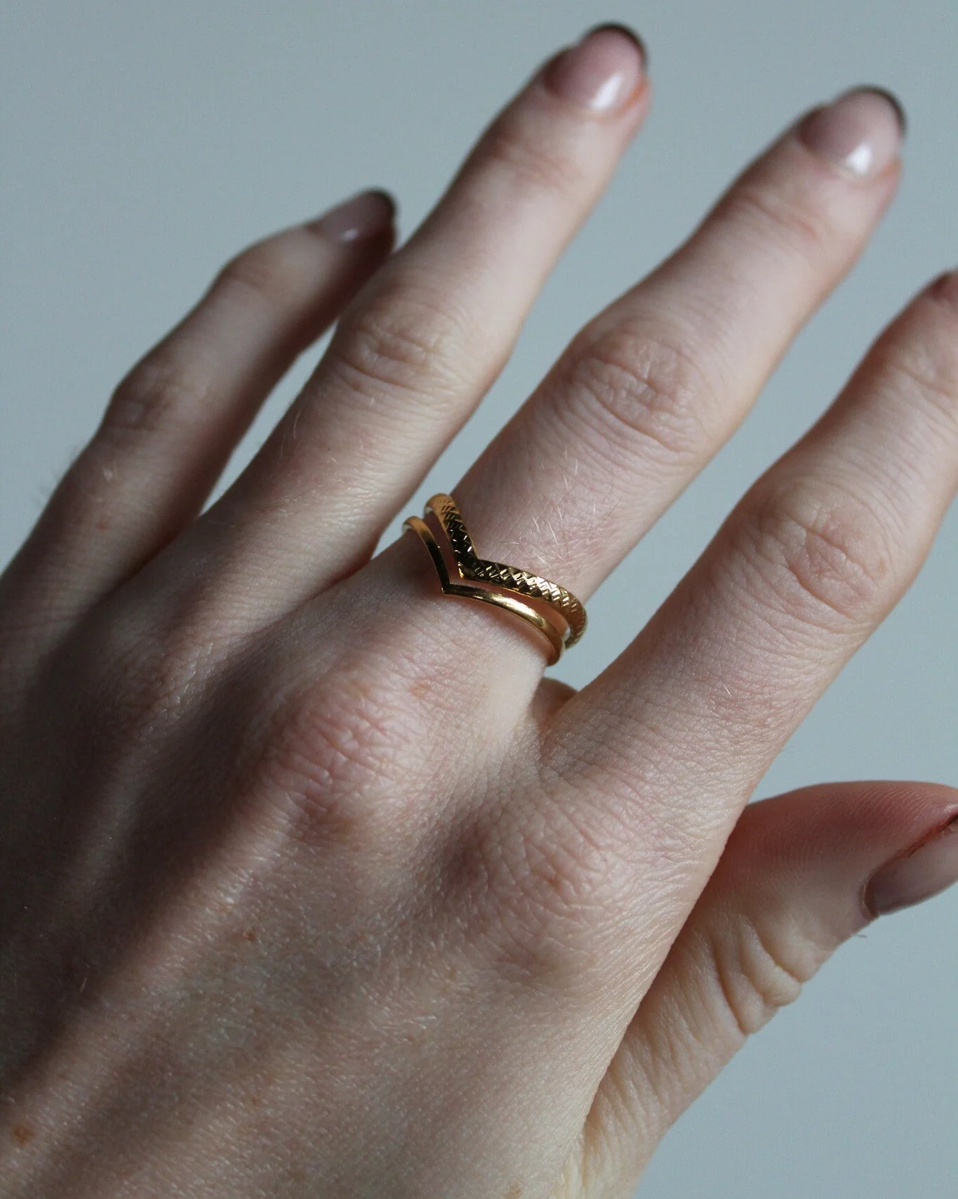 Double Wave - Ring - Stainless Steel - Adjustable - Image 3