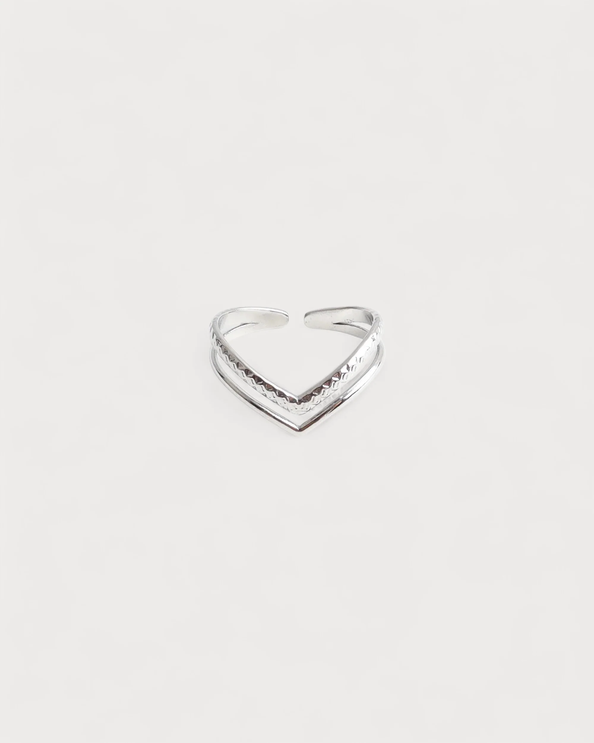 Double Wave - Ring - Stainless Steel - Adjustable - Image 5