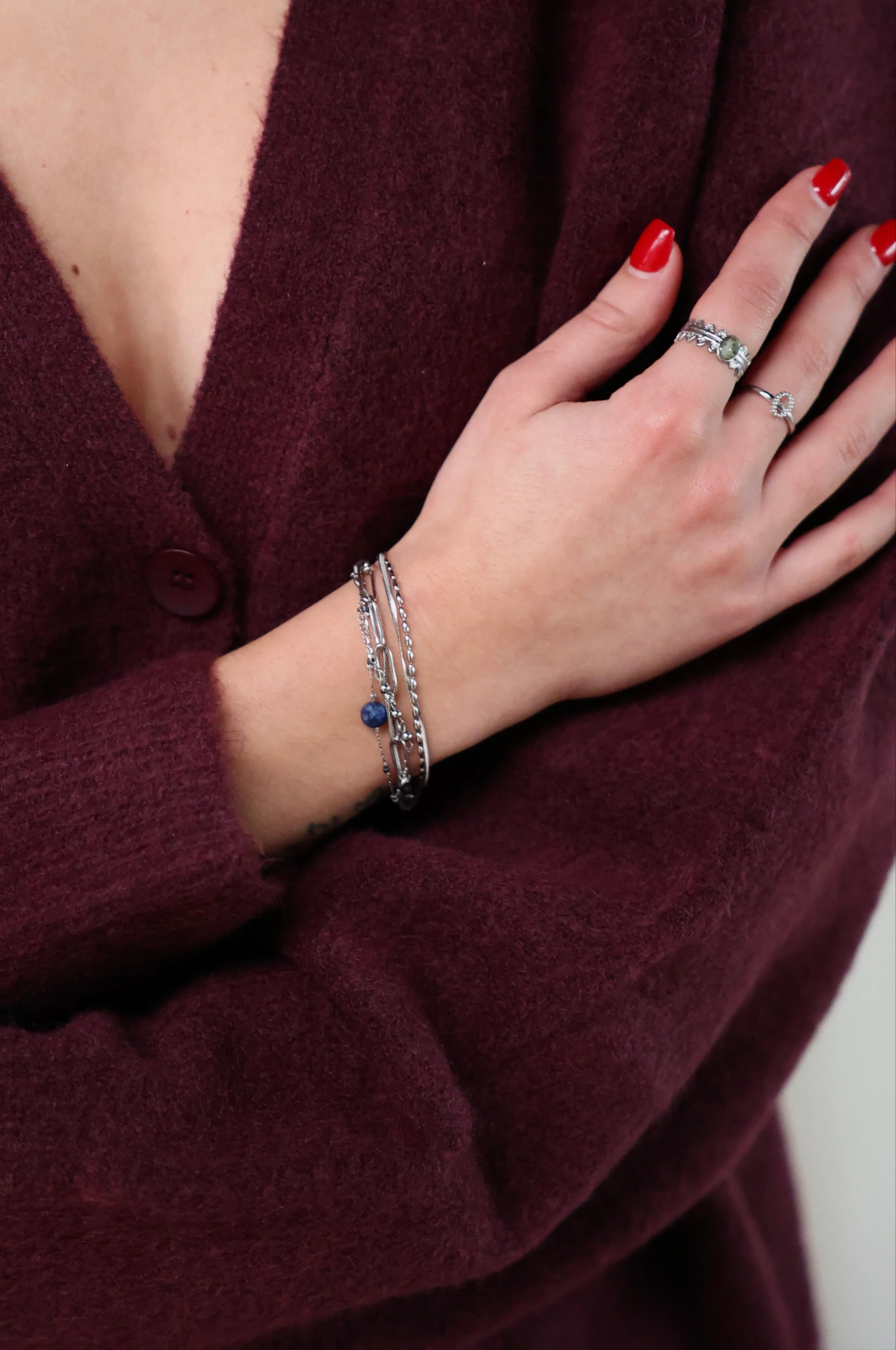 Eloise - Bracelet - Natural Stone - 4 Layer - Stainless Steel - Image 14