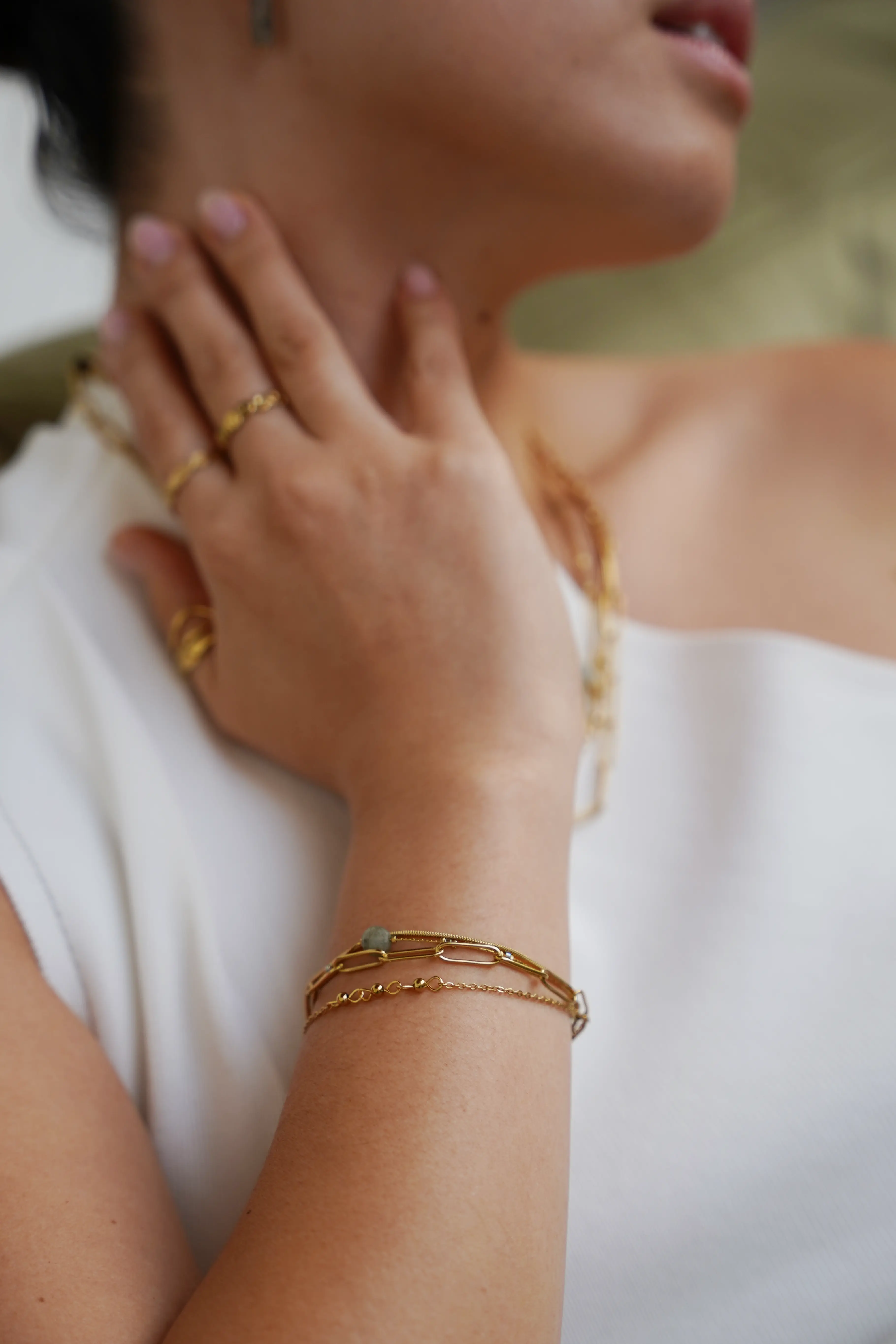 Eloise - Bracelet - Natural Stone - 4 Layer - Stainless Steel - Image 4