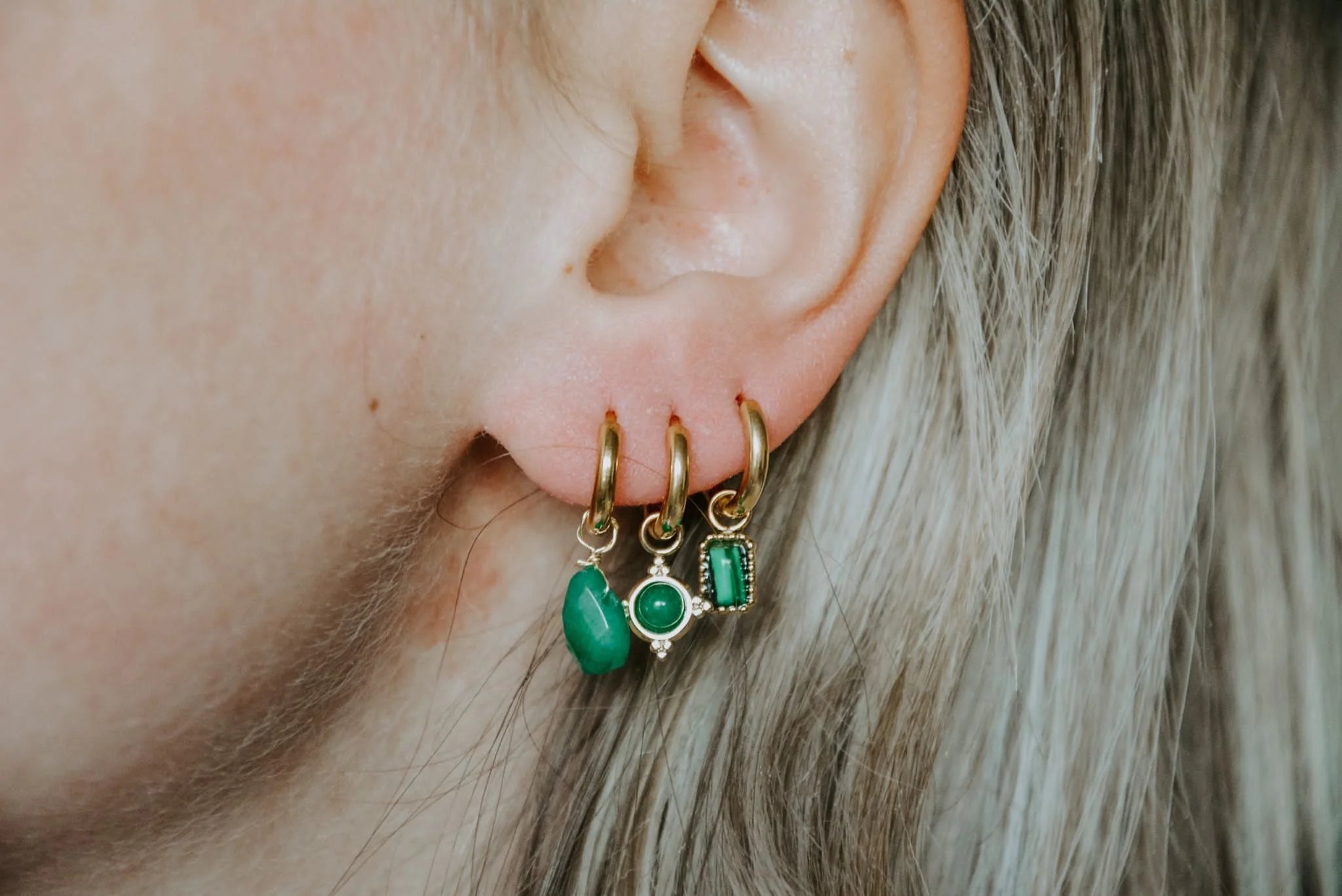 Estelle - Earrings - Natural Stone - Stainless Steel - Image 4