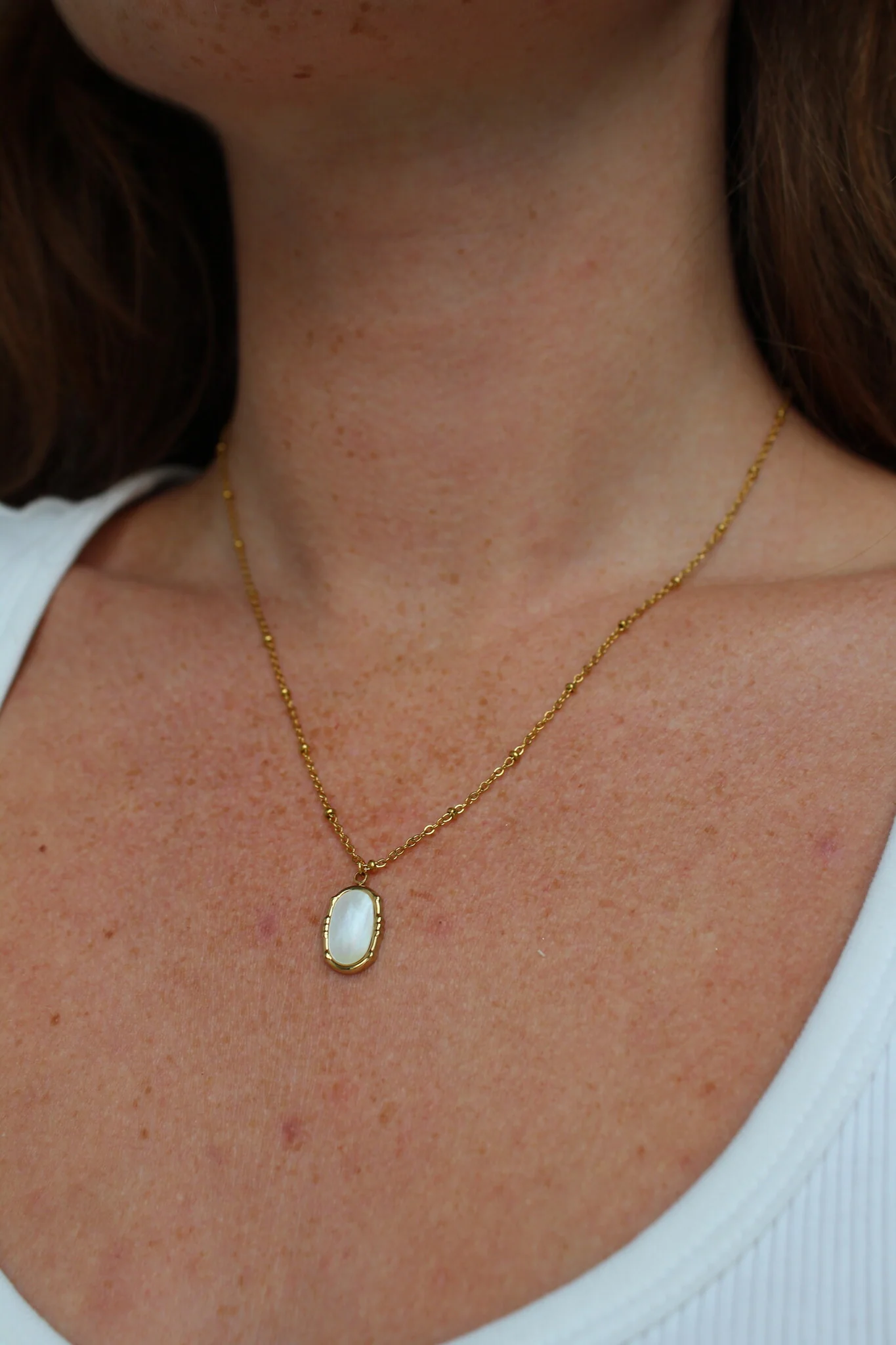 Evelyn - Necklace - Natural Stone - Stainless Steel - Image 4