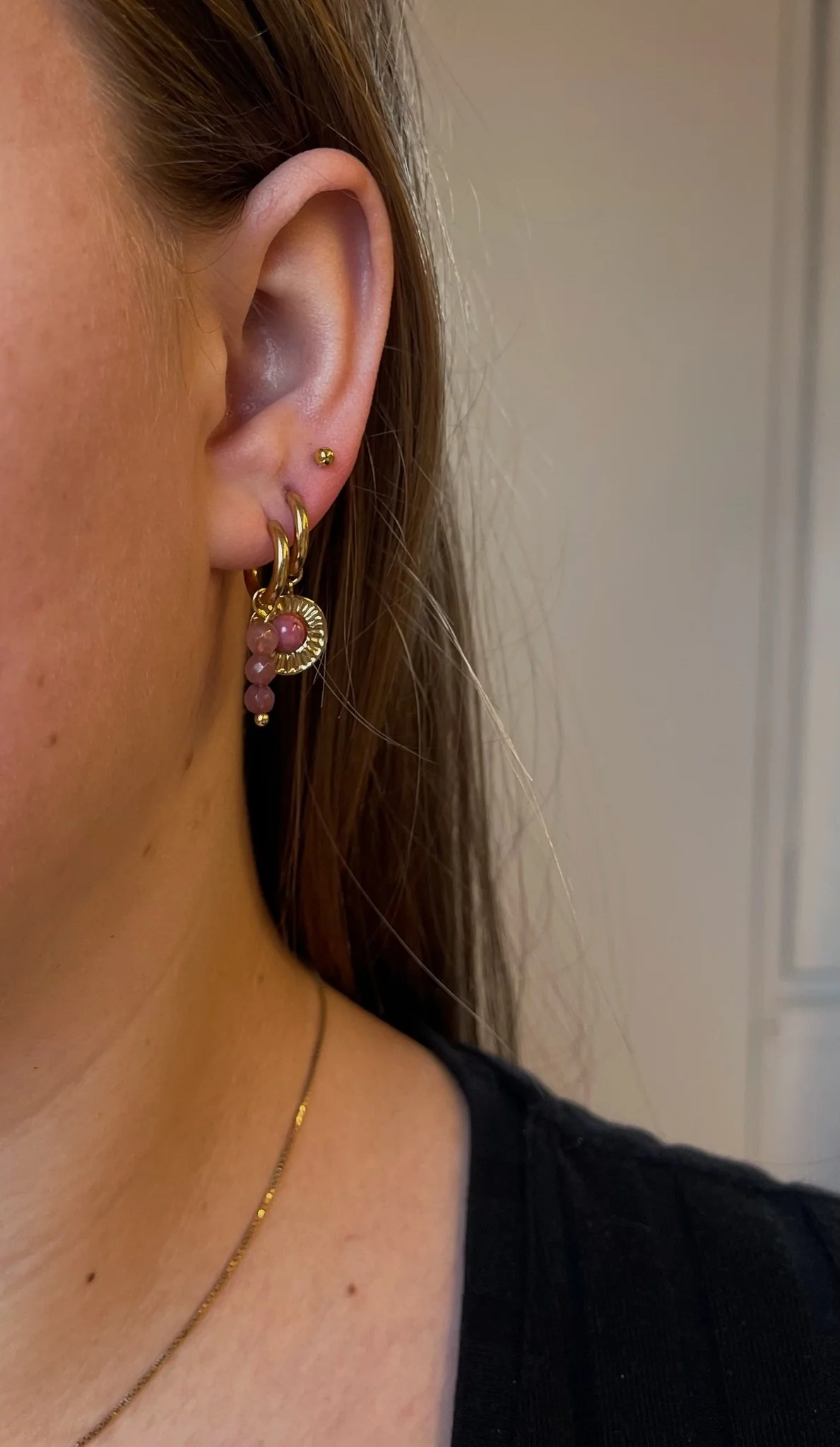 Fara - Earrings - Natural Stone - Stainless Steel - Image 2