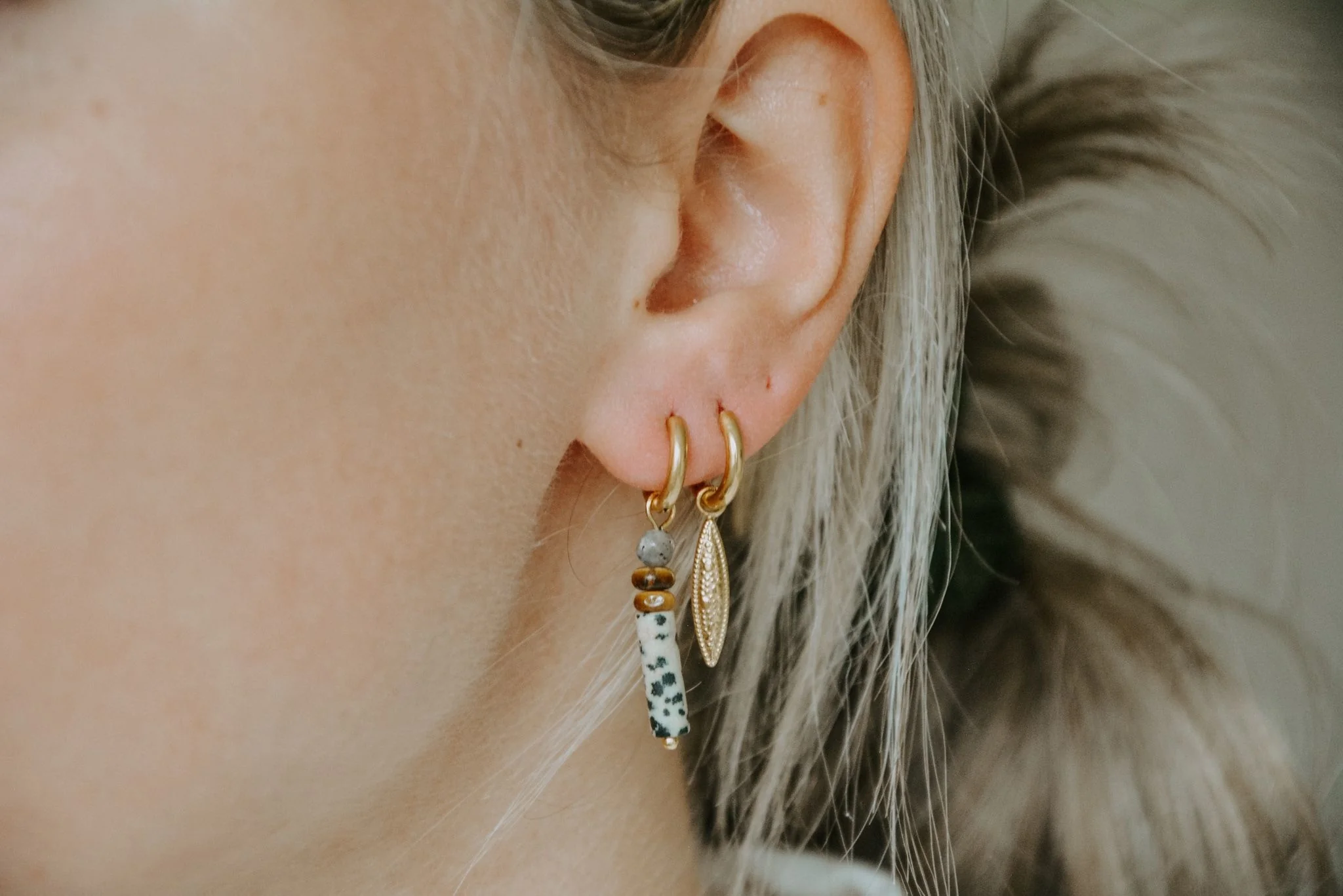 Frida - Earrings - Natural Stone - Stainless Steel - Image 2