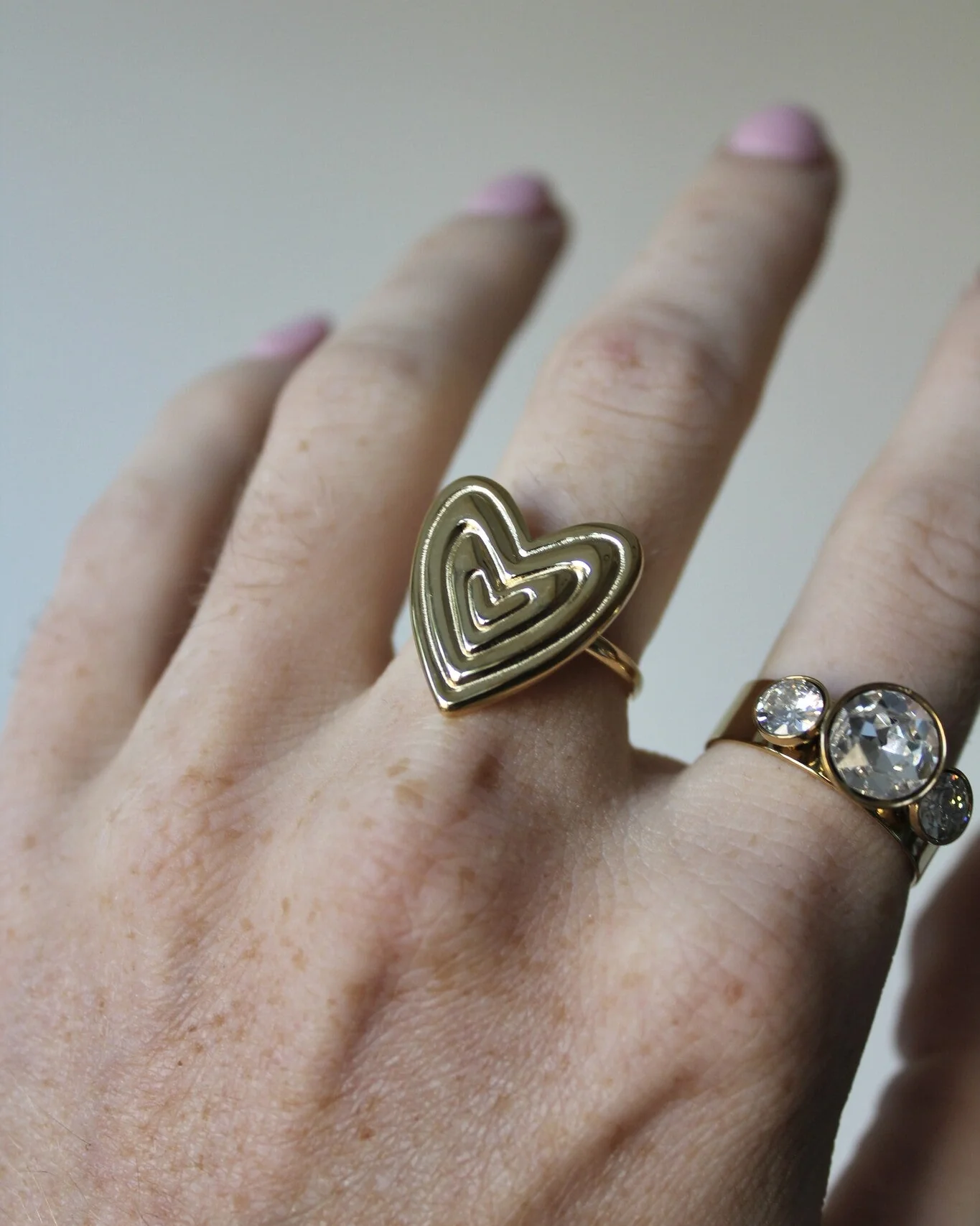 Groovy Heart - Ring - Stainless Steel - Adjustable - Image 3