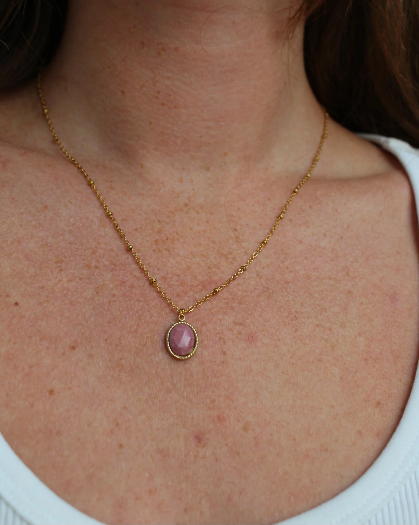 Jade - Necklace - Natural Stone - Stainless Steel - Image 6