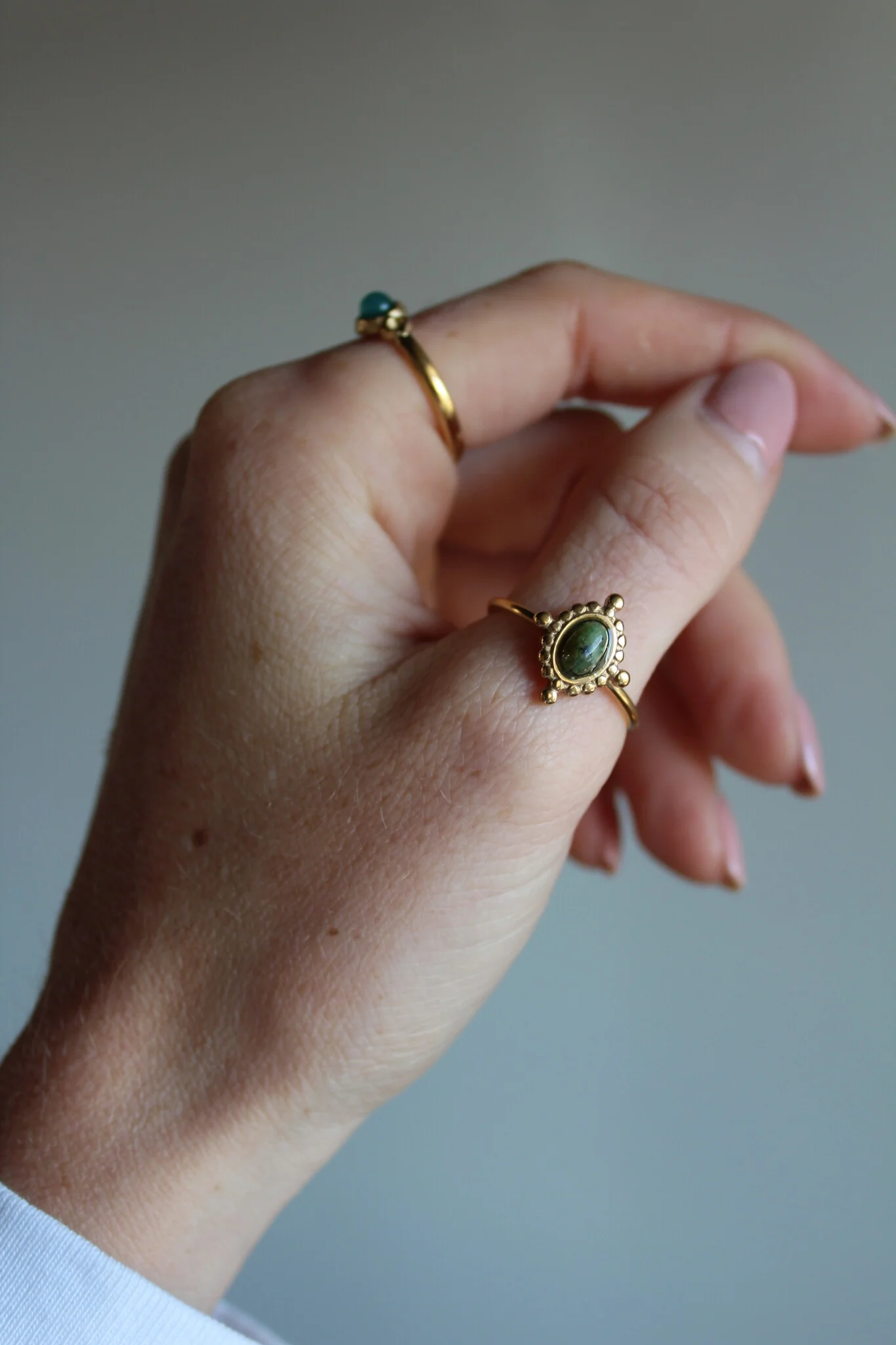 Jolene - Ring - Natural Stone - Stainless Steel - Image 2