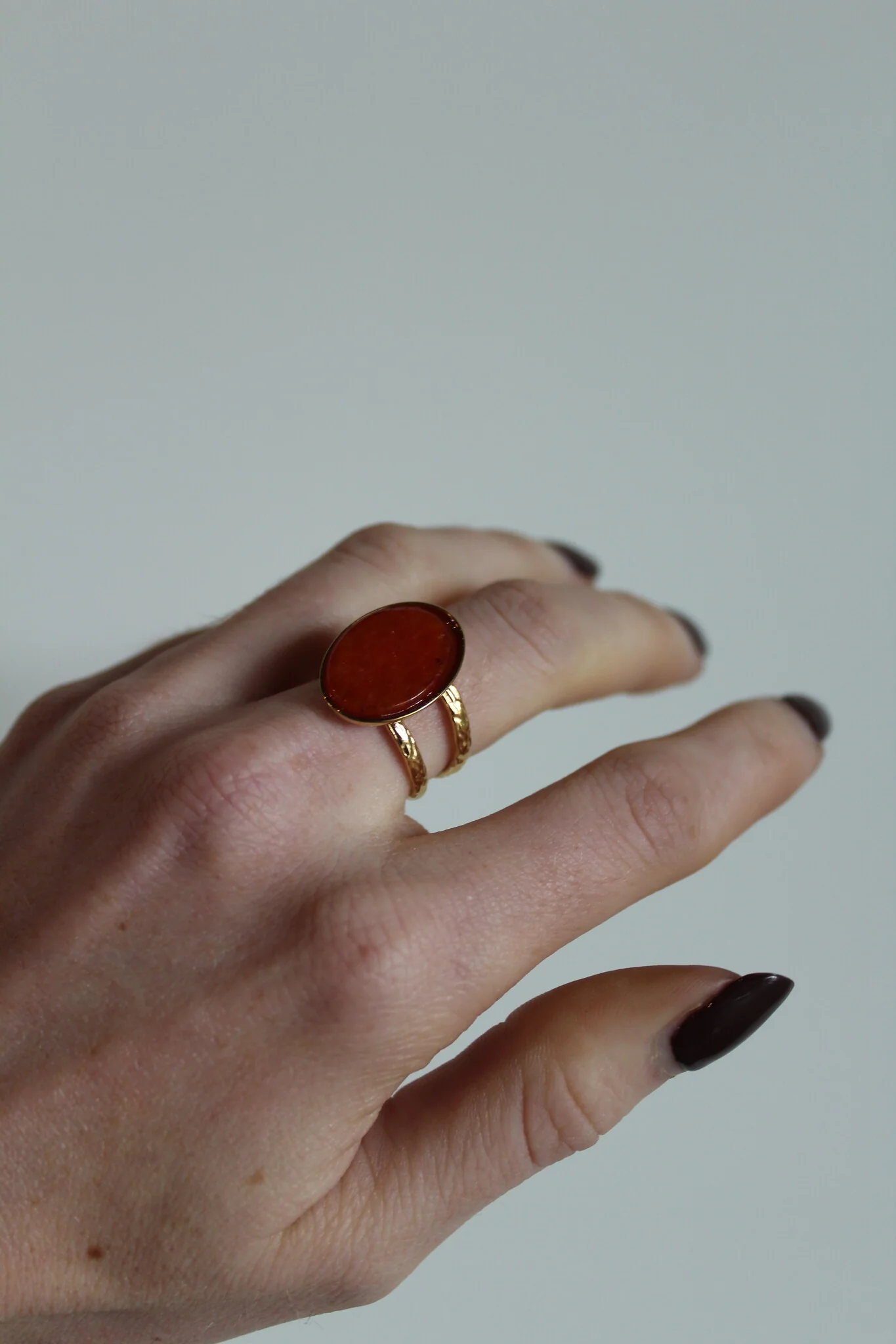Layla - Ring - Stainless Steel - Adjustable - Natural Stone - Image 13