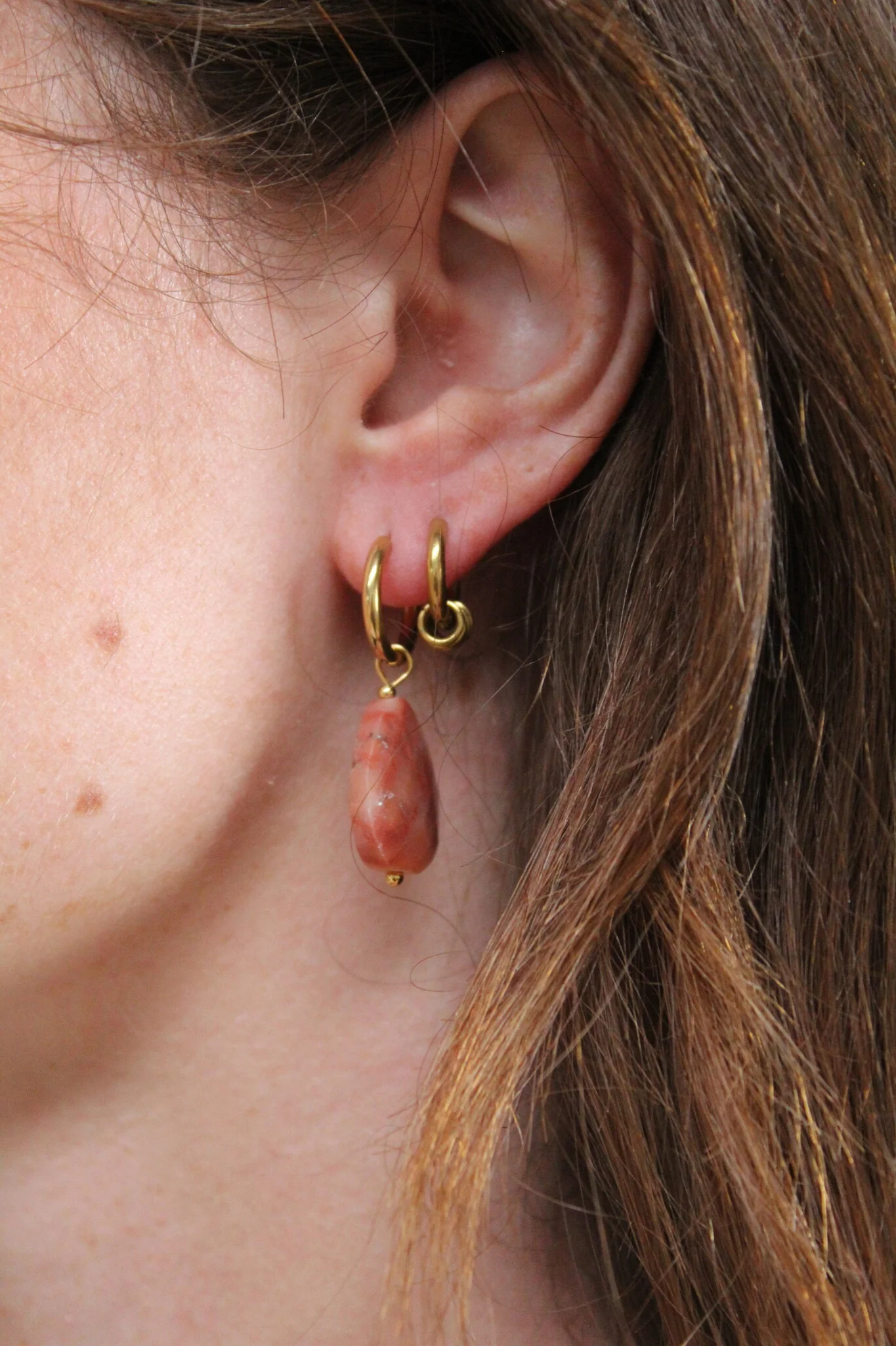 Lieze - Earrings - Natural Stone - Stainless Steel - Image 2