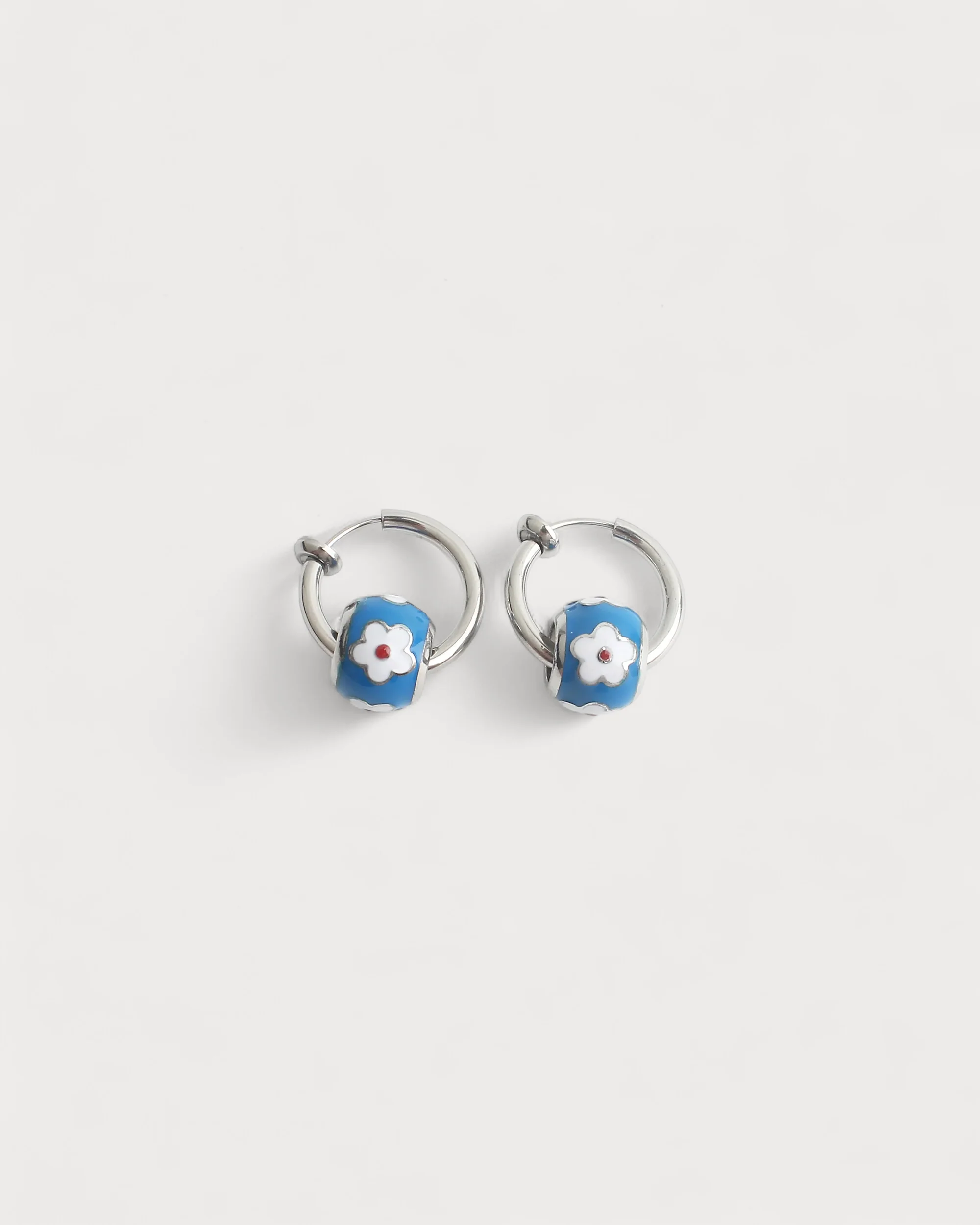 Little Flower - Earrings - Clip On - Stainless Steel - Image 3
