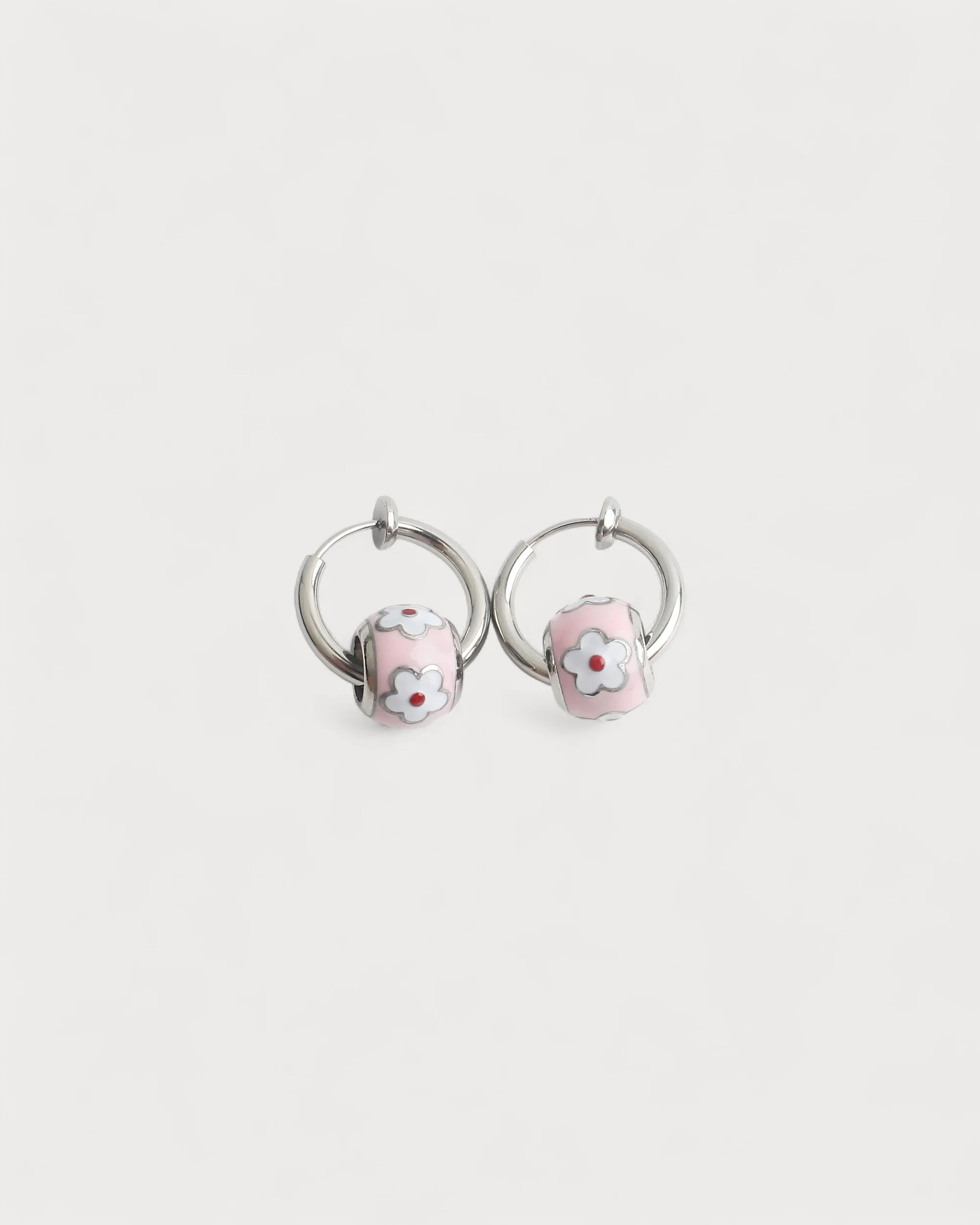 Little Flower - Earrings - Clip On - Stainless Steel - Image 4
