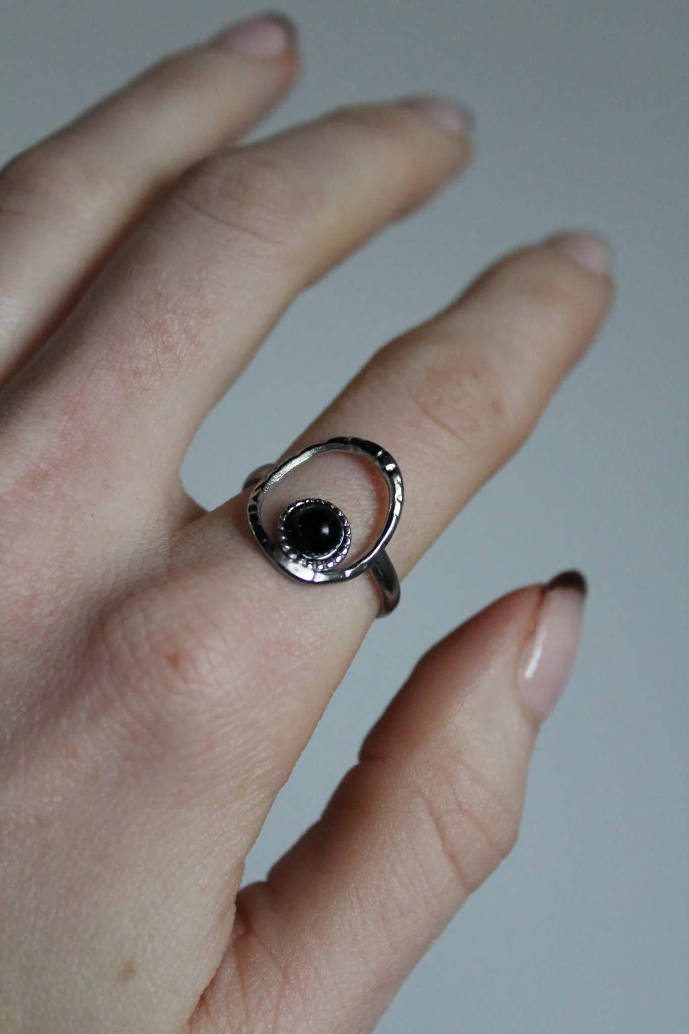 Lucia - Ring - Natural Stone - Stainless Steel - Adjustable - Image 5