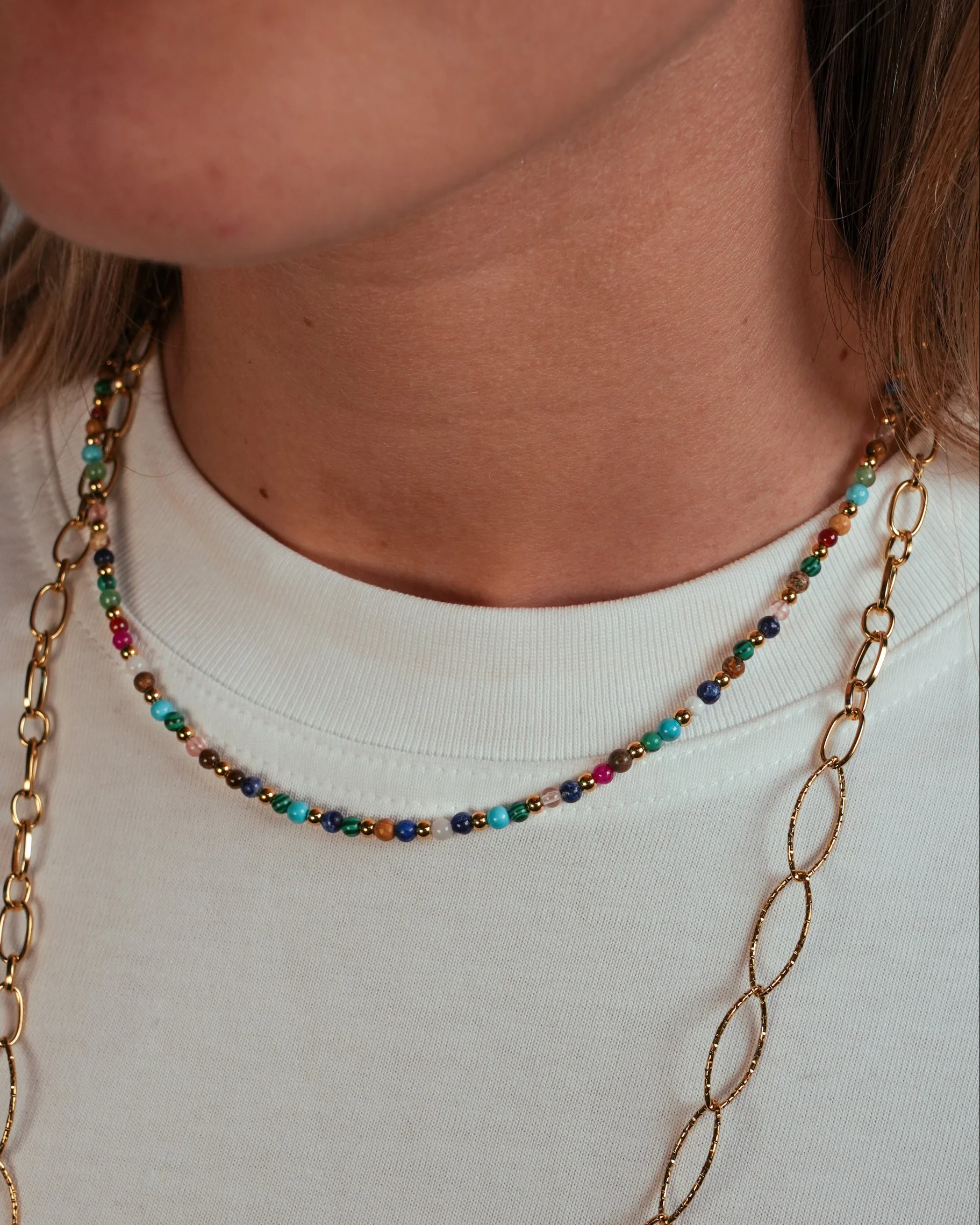 Mara - Necklace - Natural Stone - Stainless Steel - Image 3