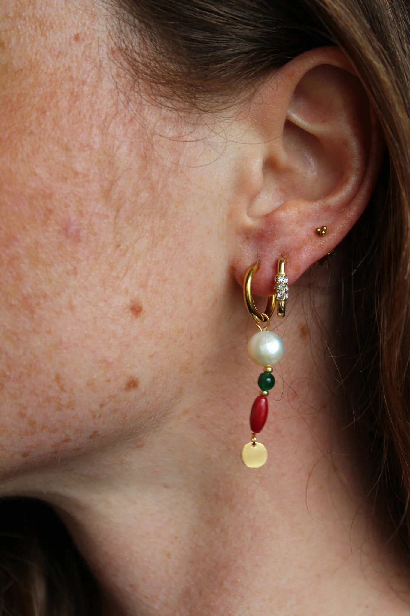 Maxine - Earrings - Stainless Steel - Natural Stone - Image 2