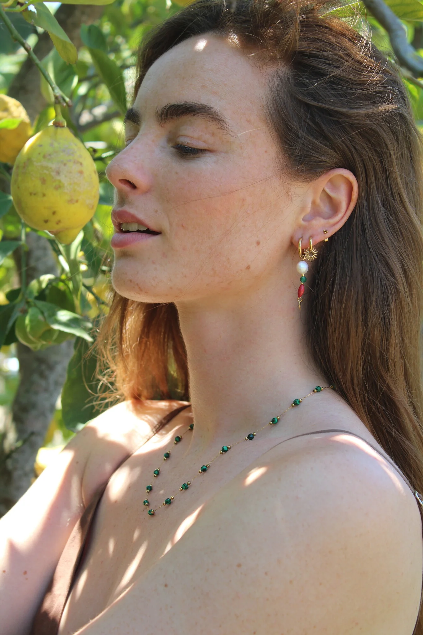 Maxine - Earrings - Stainless Steel - Natural Stone - Image 4