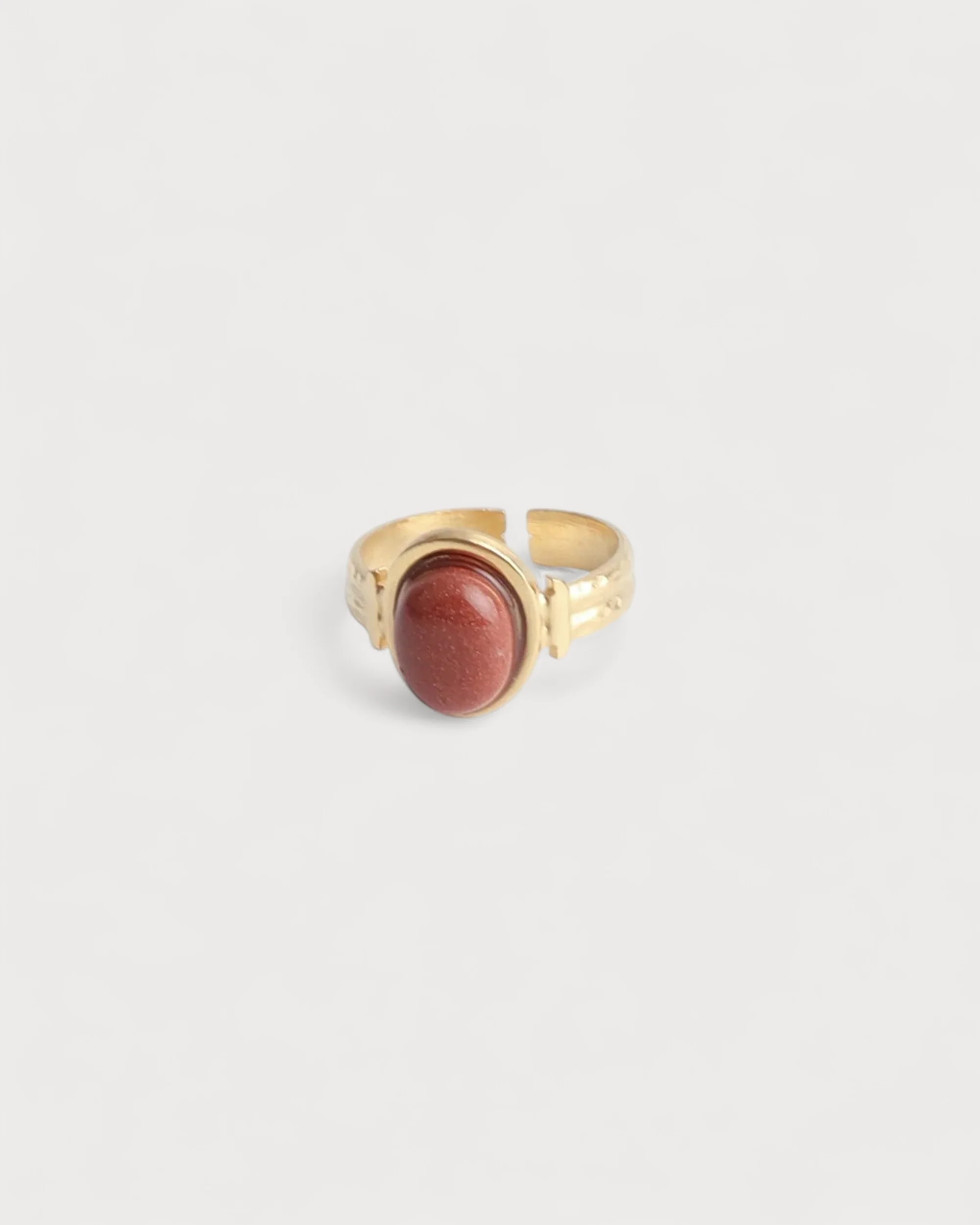 Megane - Ring - Natural Stone - Stainless Steel - Adjustable - Image 18