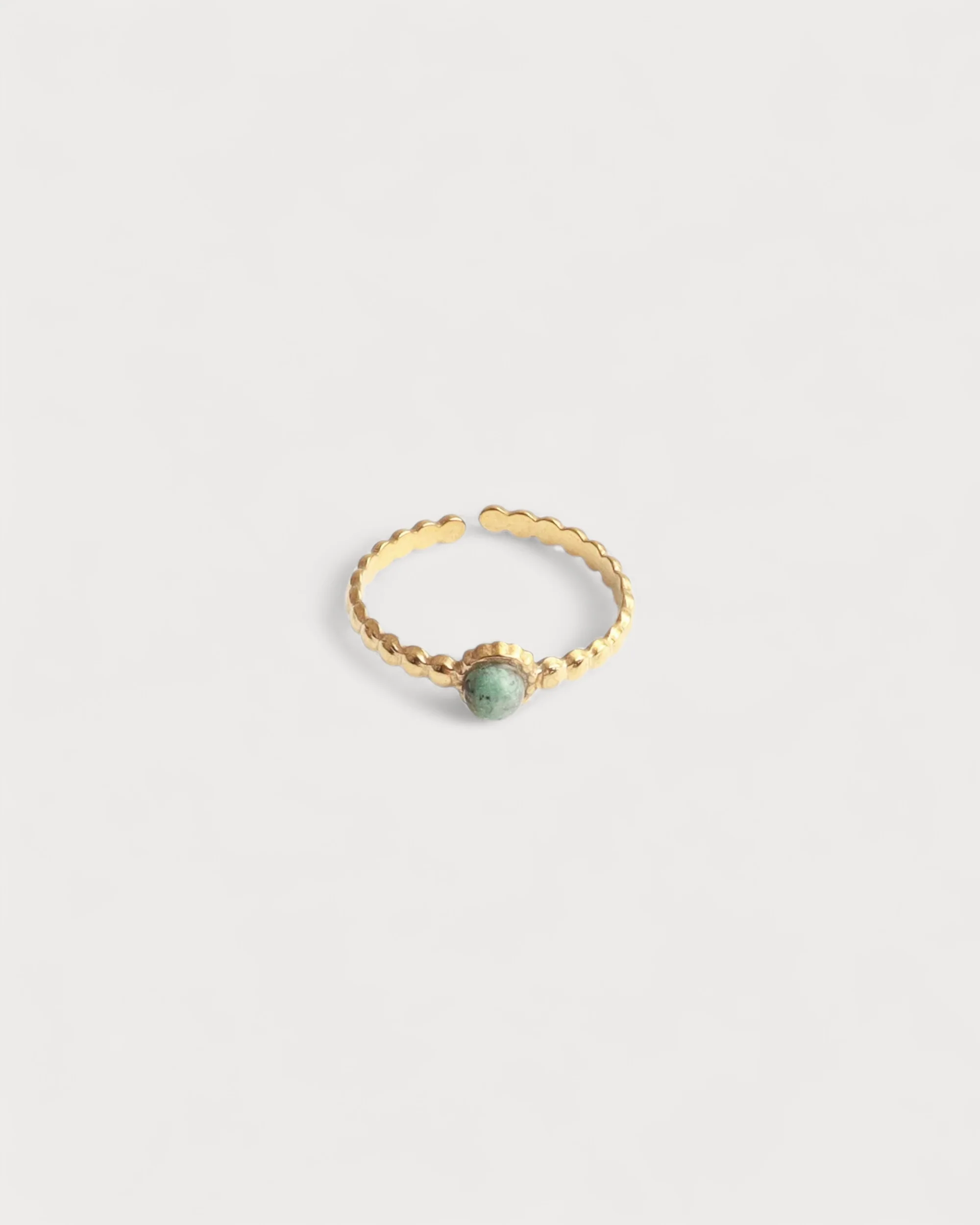 Nadine - Ring - Stainless Steel - Adjustable - Natural Stone - Image 10