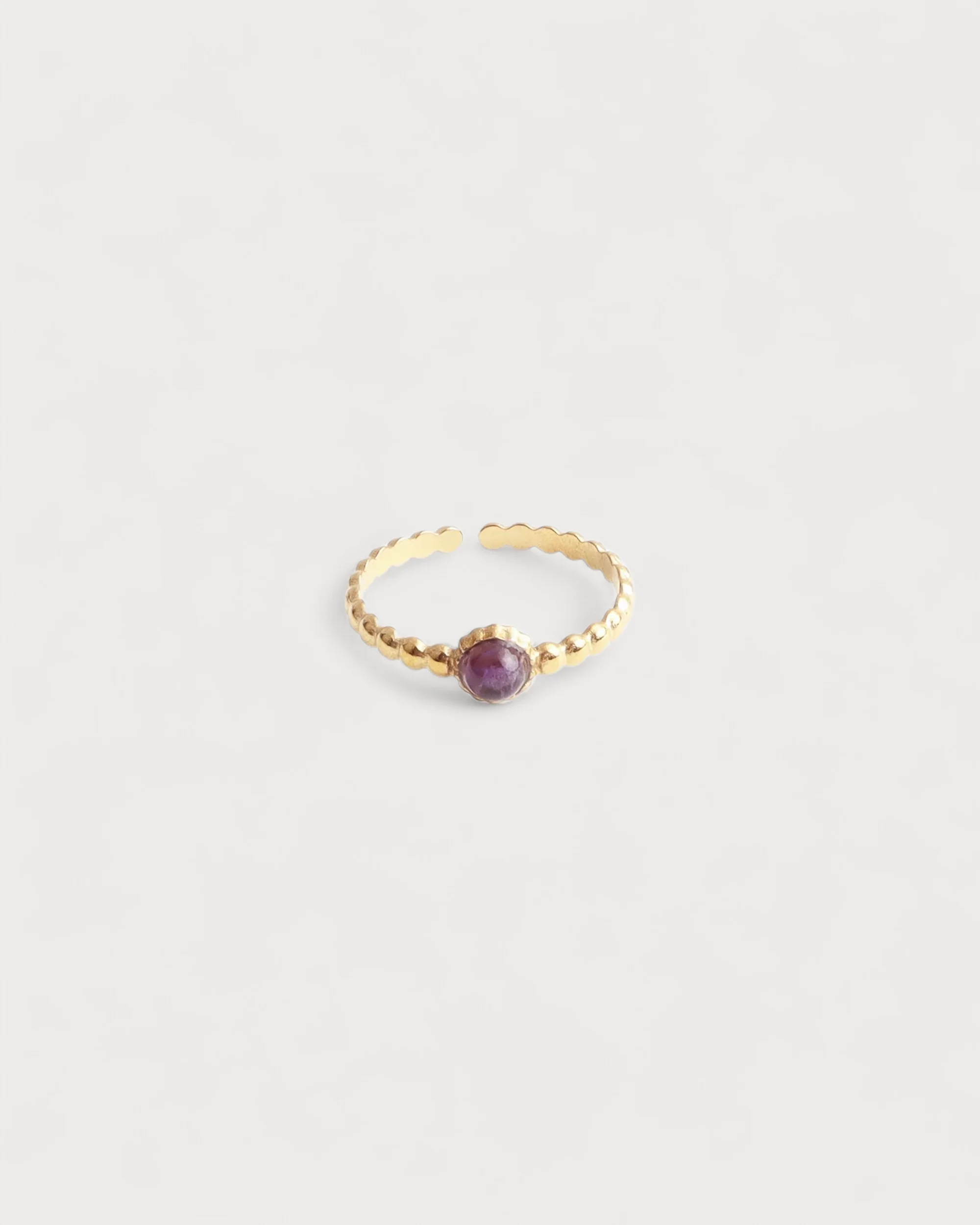 Nadine - Ring - Stainless Steel - Adjustable - Natural Stone - Image 6