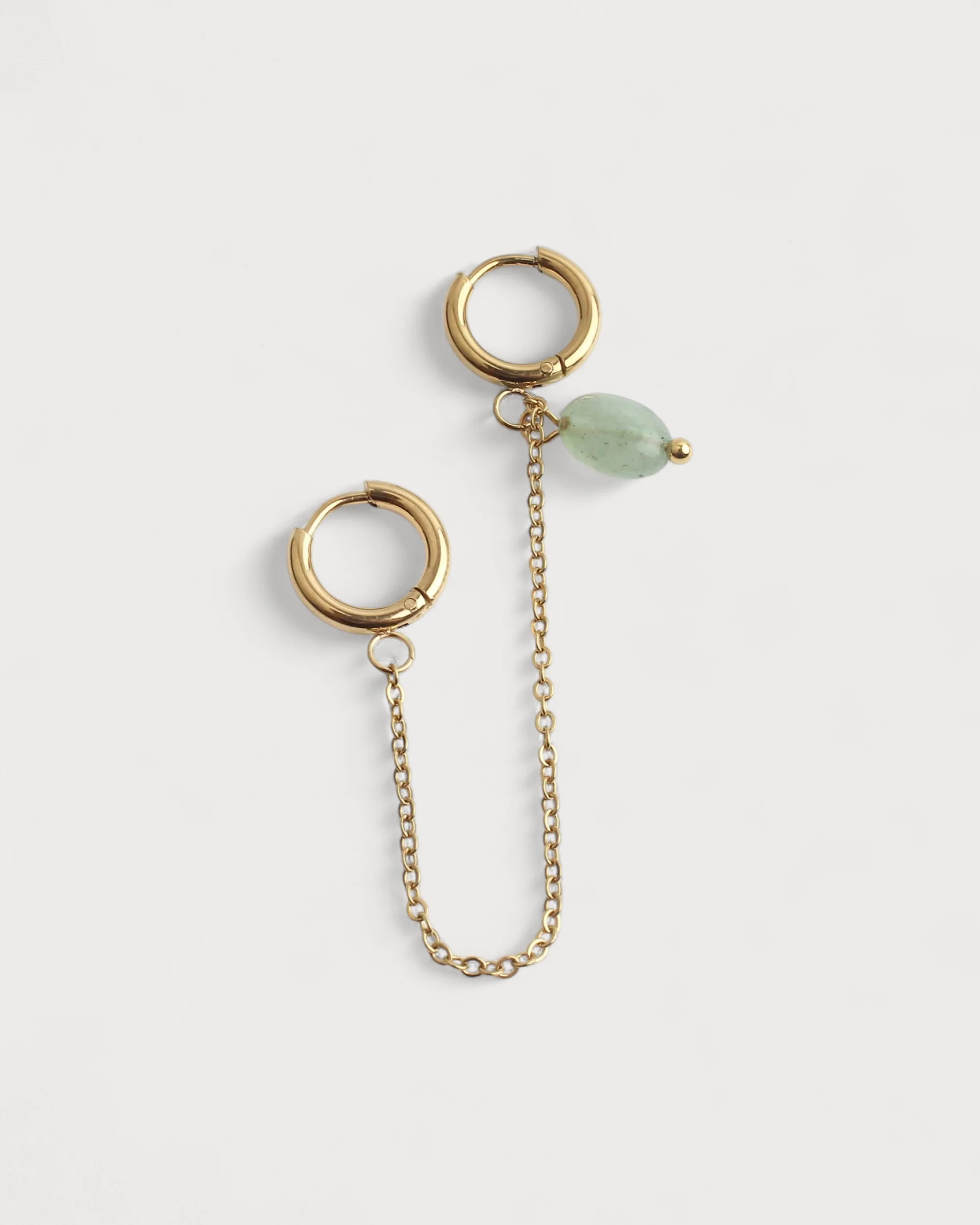 Natural stone - Double earring - Stainless Steel - Image 4