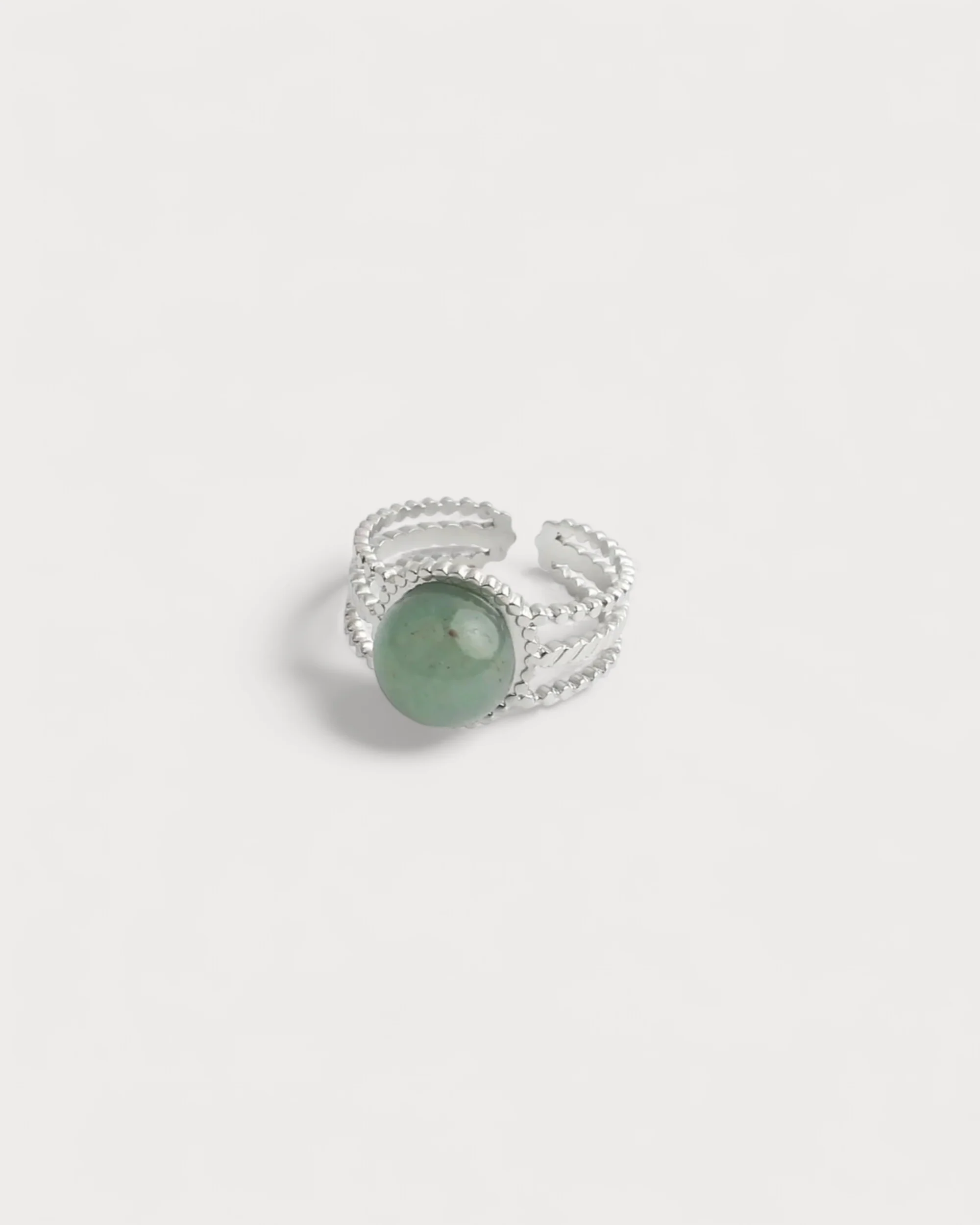 Nikkie - Ring - Natural Stone - Stainless Steel - Adjustable - Image 11