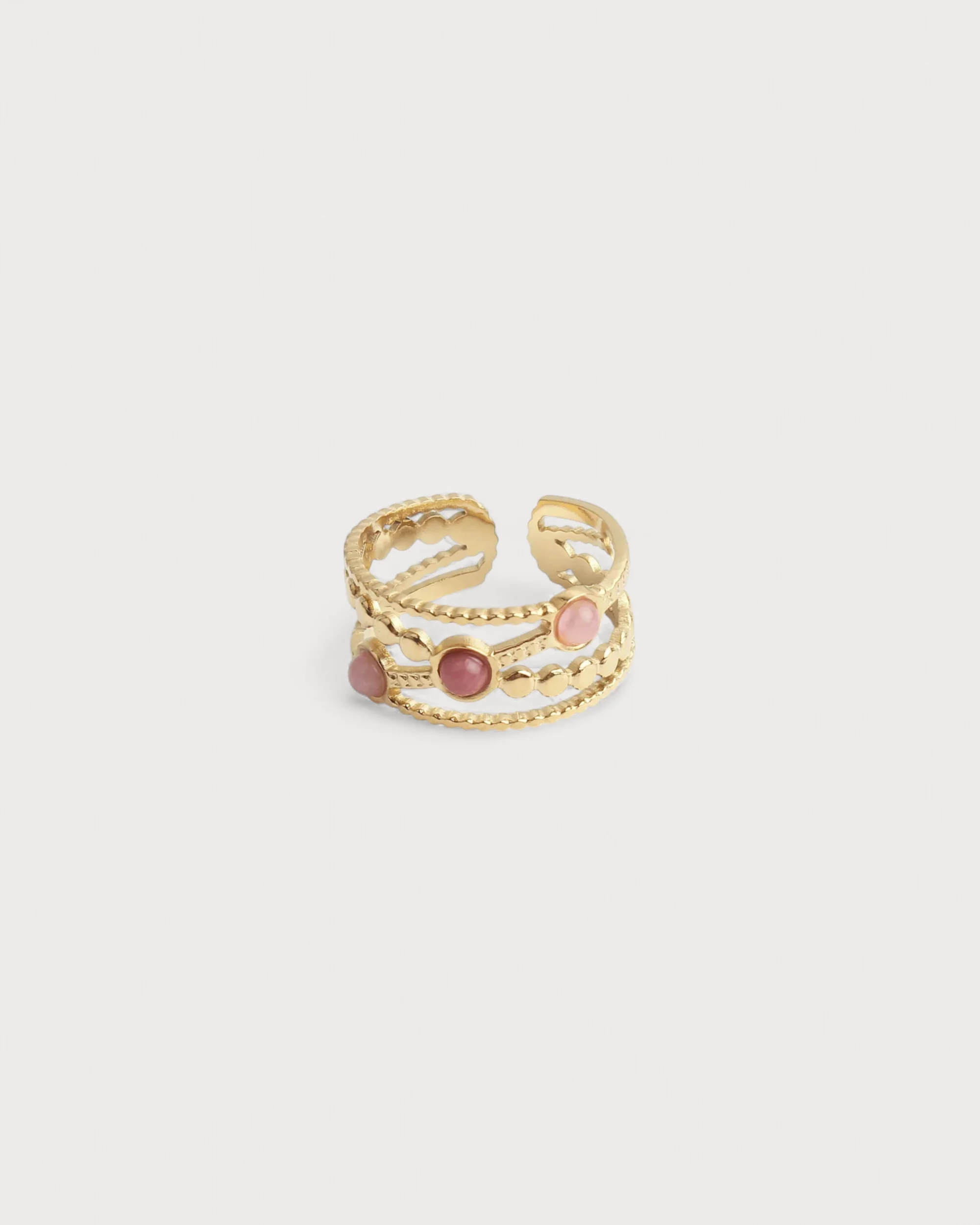 Noelle - Ring - Natural Stone - Stainless Steel - Adjustable - Image 3