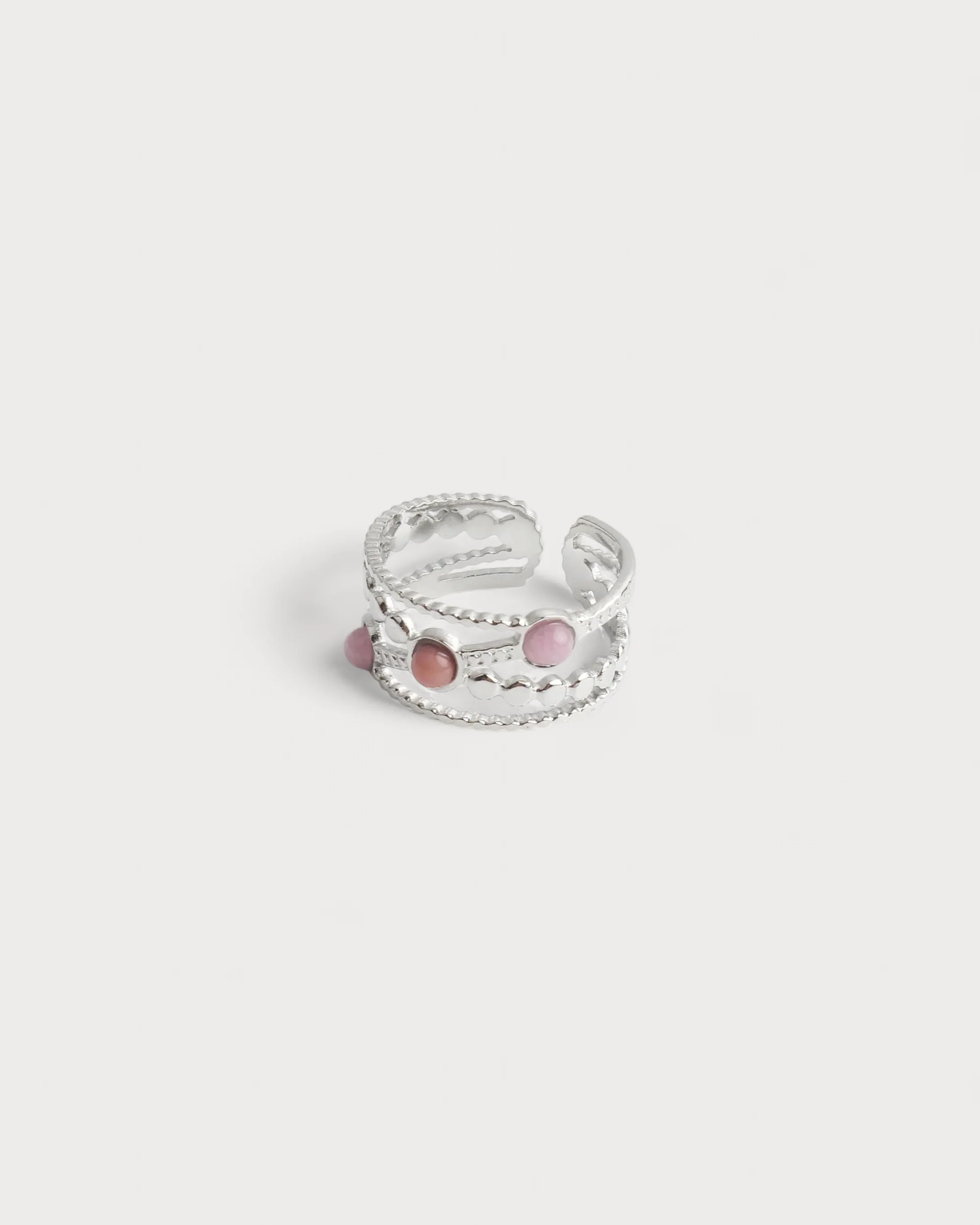 Noelle - Ring - Natural Stone - Stainless Steel - Adjustable - Image 6