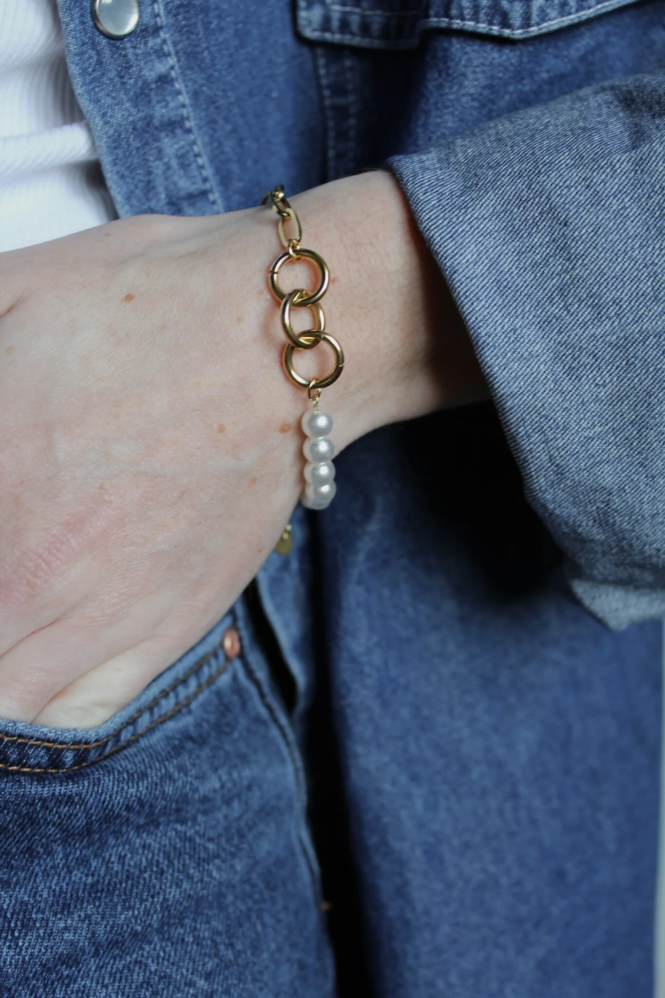 Pearls & Chains - Bracelet - Stainless Steel - Image 3