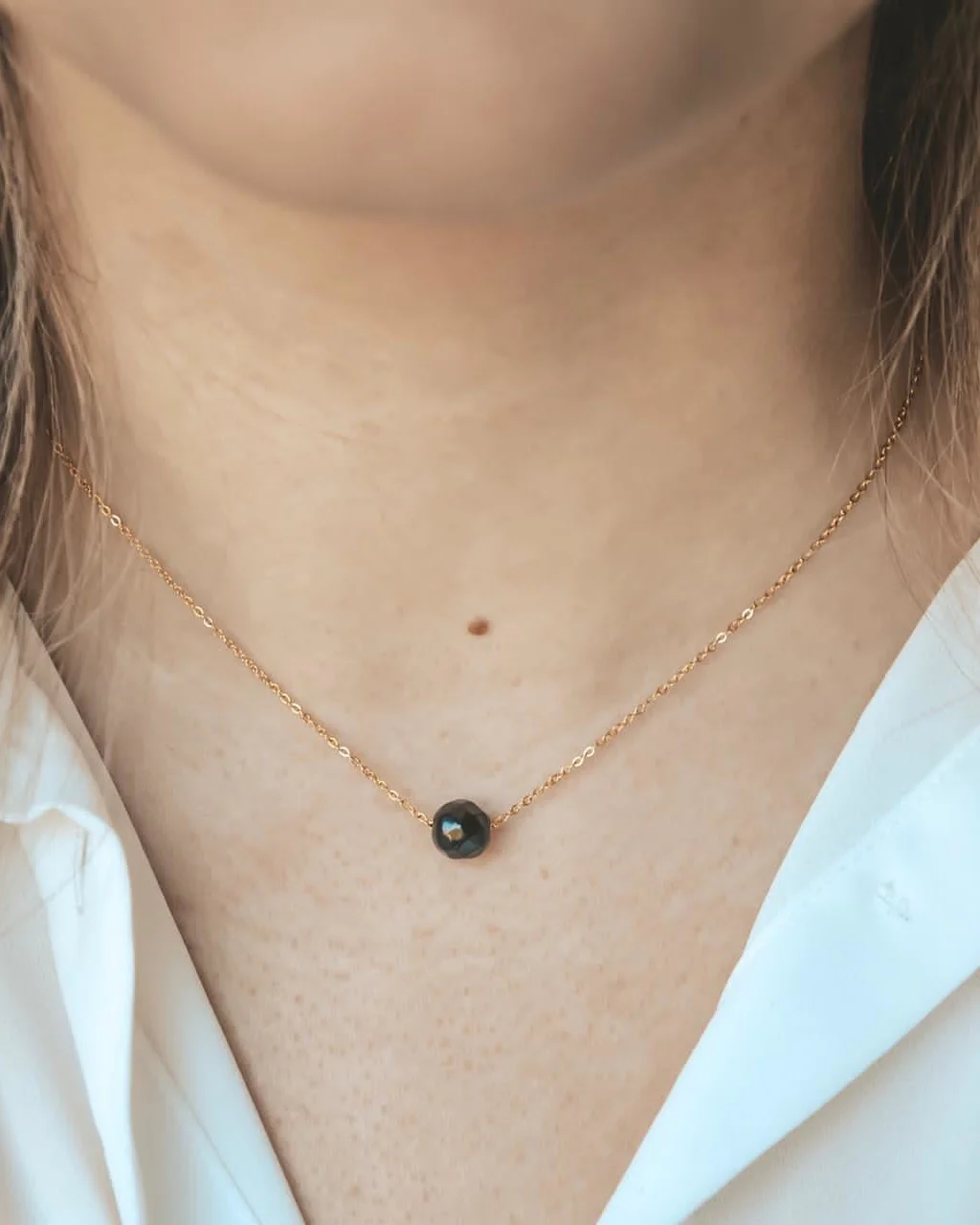 Pierre Damour - Necklace - Stainless Steel - Natural Stone - Image 2