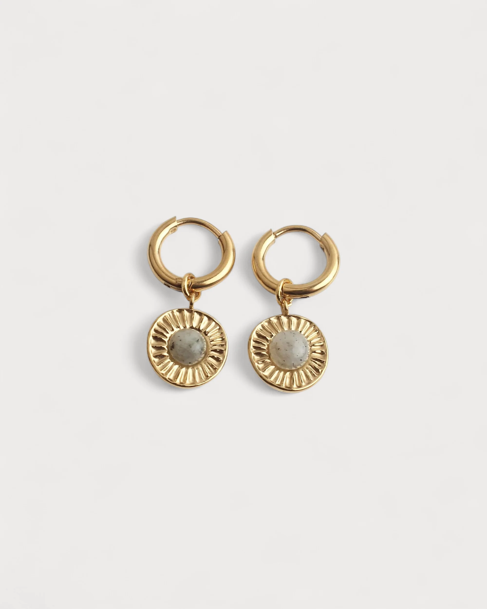 Round - Earrings - Natural stone - Stainless Steel - Image 5