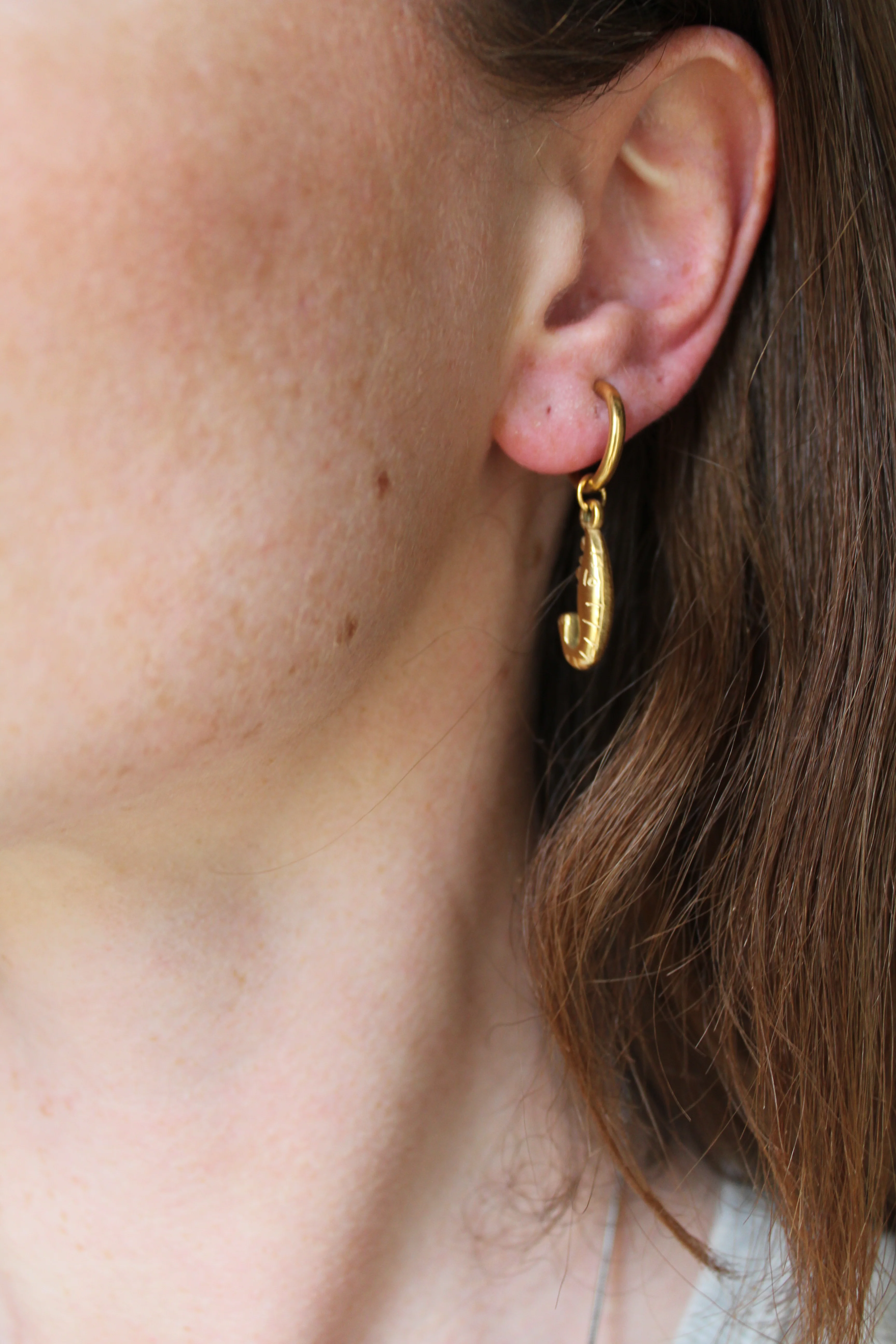Shrimp - Earrings - Clip On - Stainless Steel - Image 2