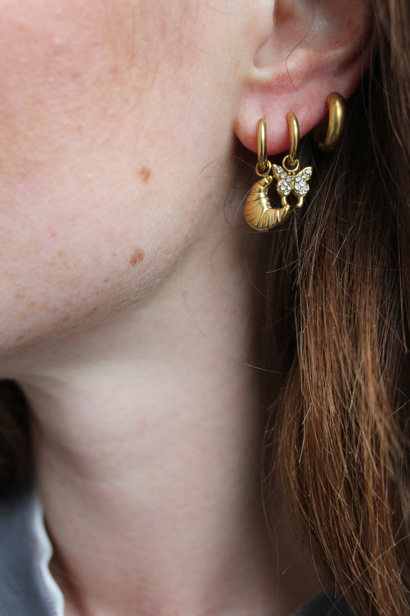 Sparkly Butterfly - Earrings - Stainless Steel - Image 6
