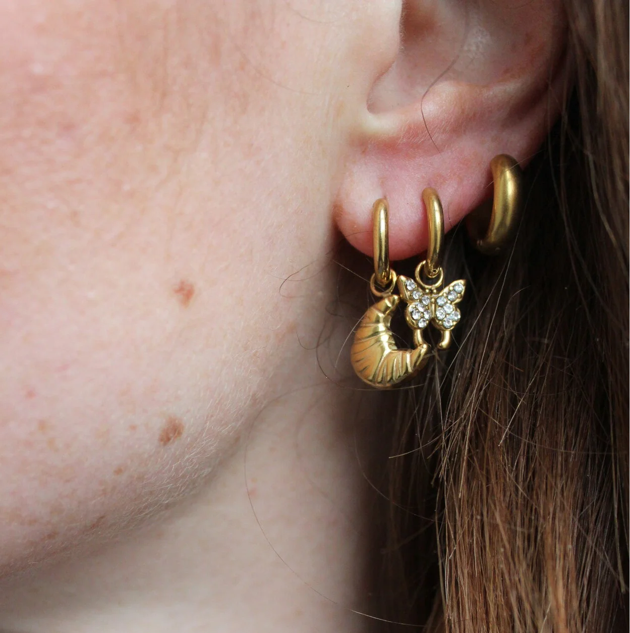 Sparkly Butterfly - Earrings - Stainless Steel - Image 8