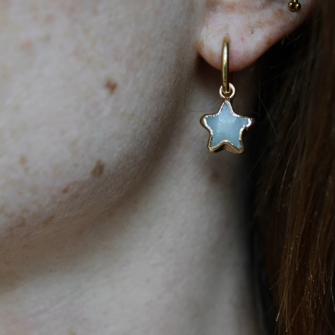 Starry - Earrings - Natural Stone - Stainless Steel - Image 2