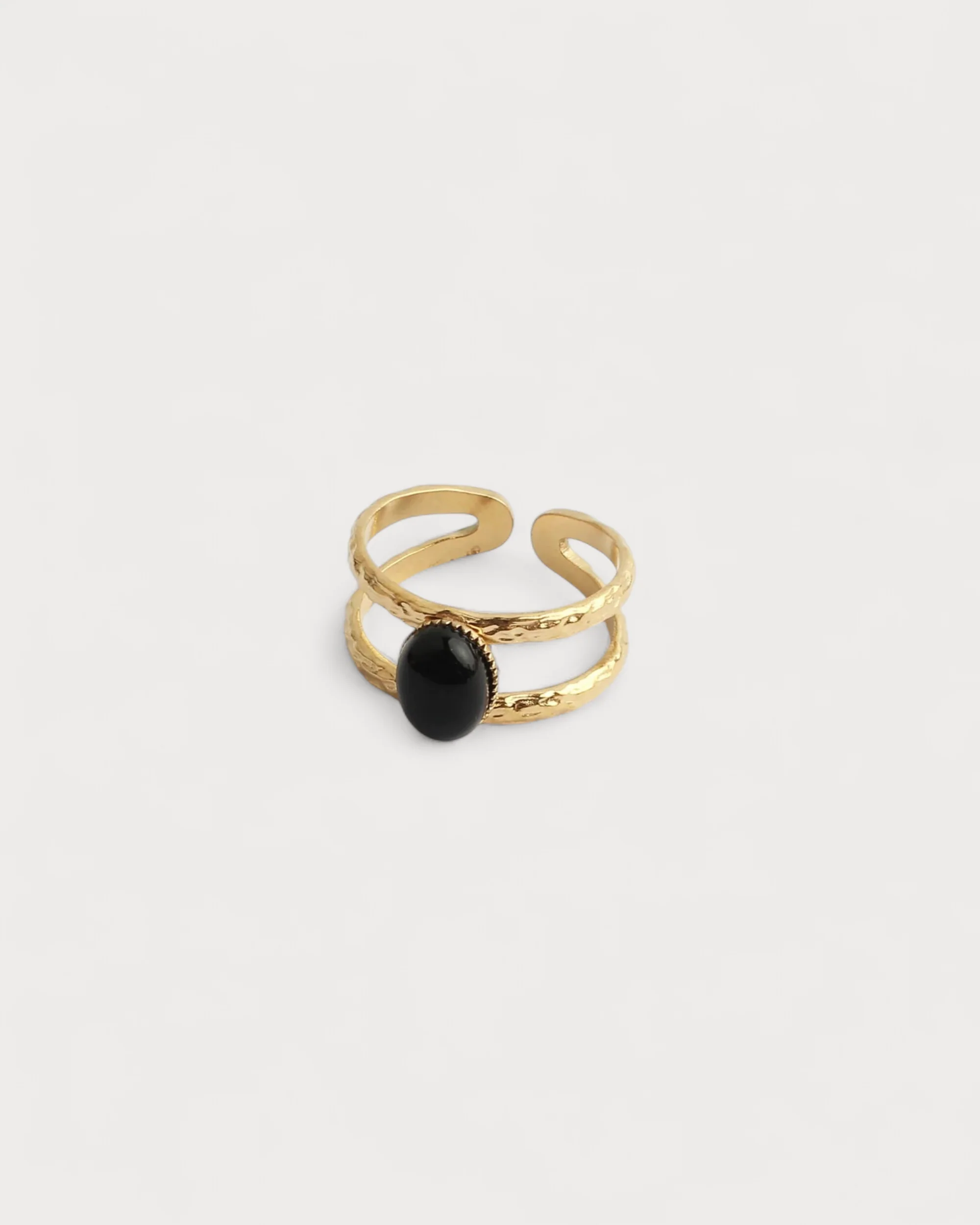 Suzi - Ring - Natural Stone - Stainless Steel - Adjustable - Image 3