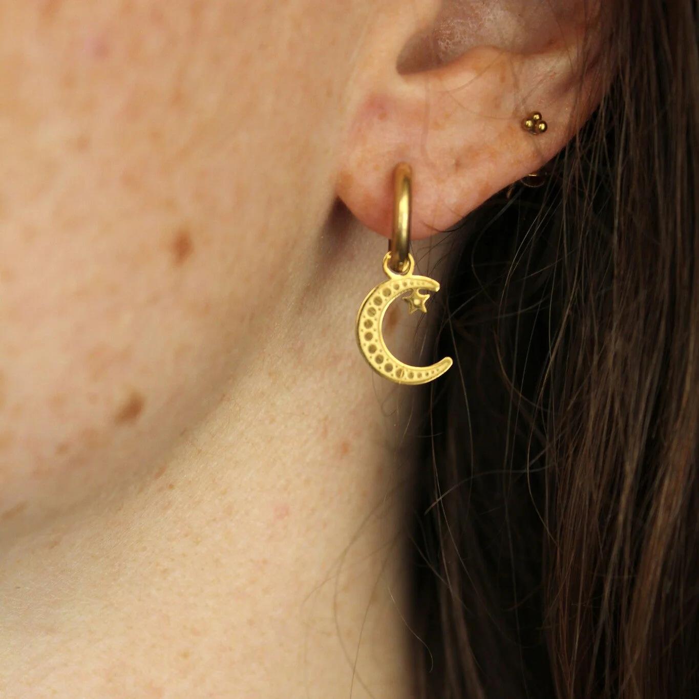 Take Me To The Moon - Earrings - Stainless Steel - Image 2