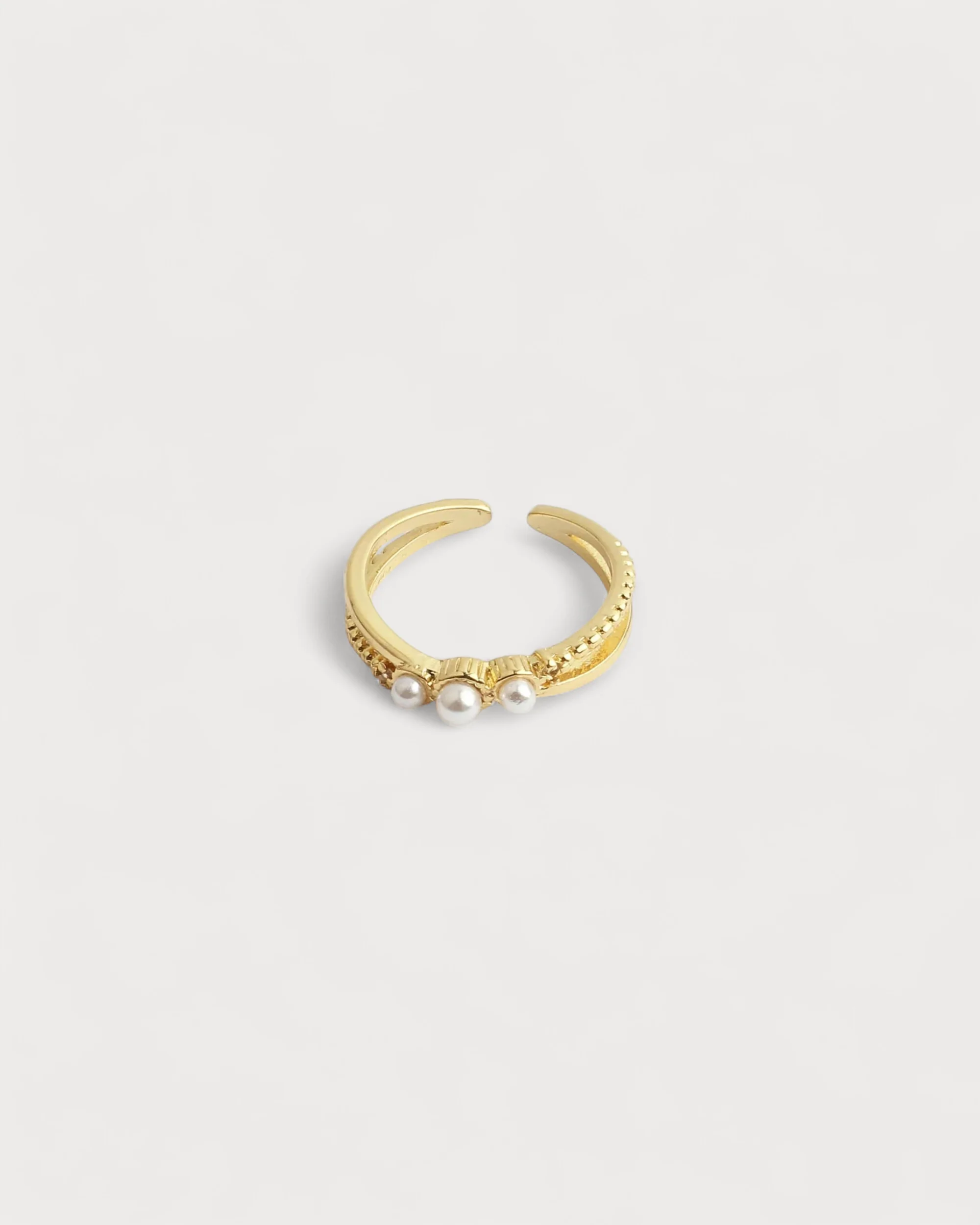 Trois Perles - Ring - Stainless Steel - Adjustable