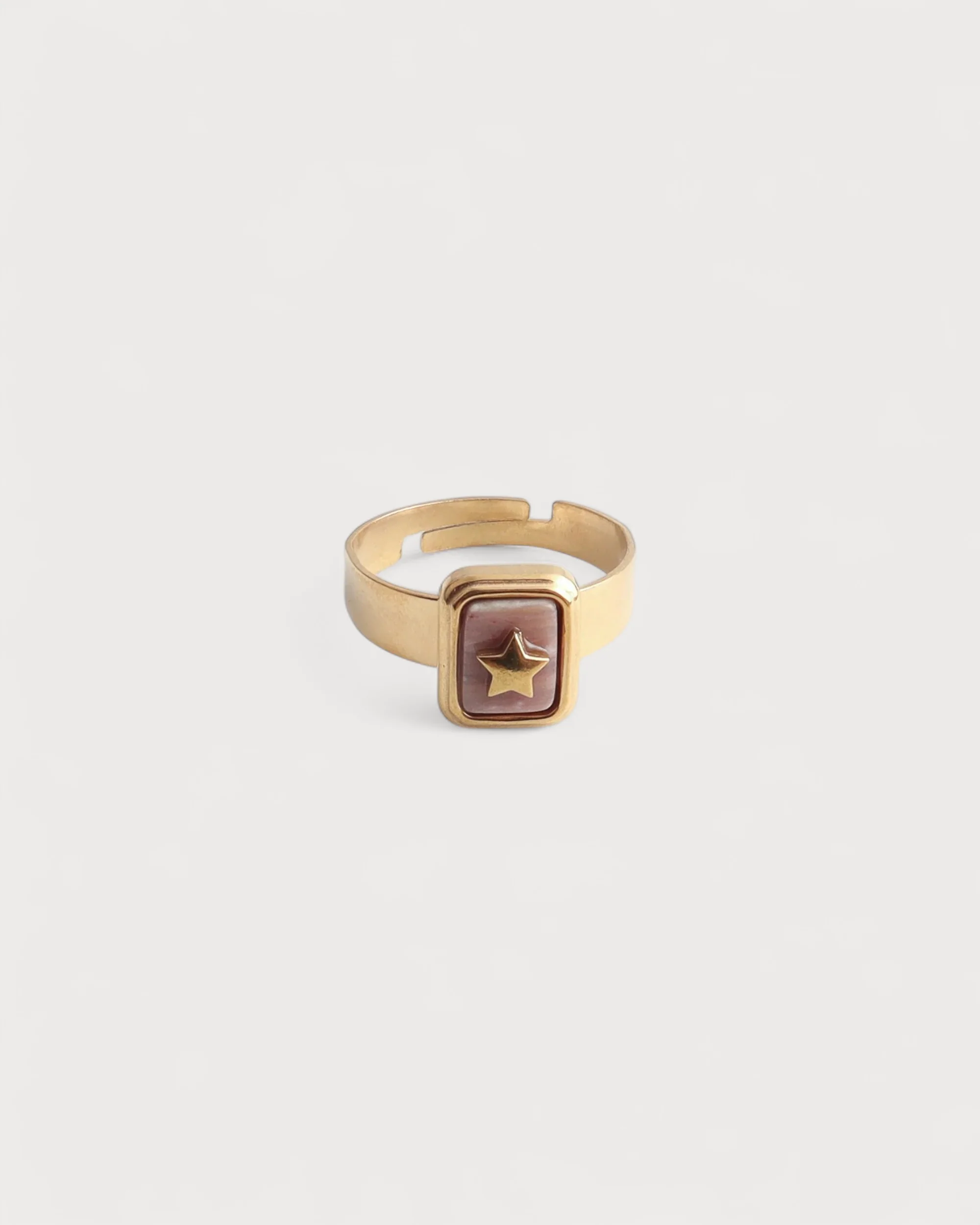 Yasmin - Ring - Natural Stone - Stainless Steel - Adjustable